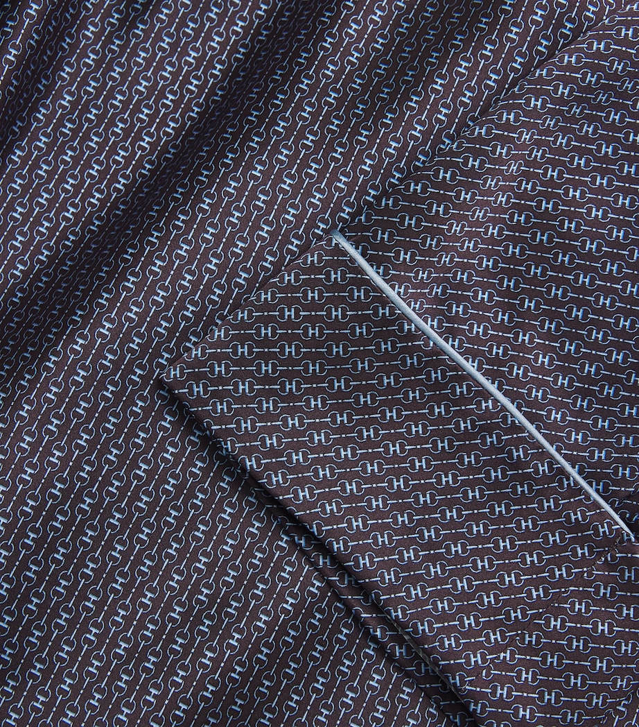 Silk Snaffle Print Night Robe BURGUNDY Image 2