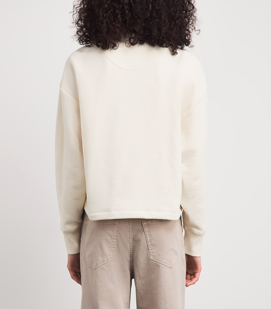 Rag & Bone Womens Cotton Terry Vintage Polo Sweatshirt Sand Image 5