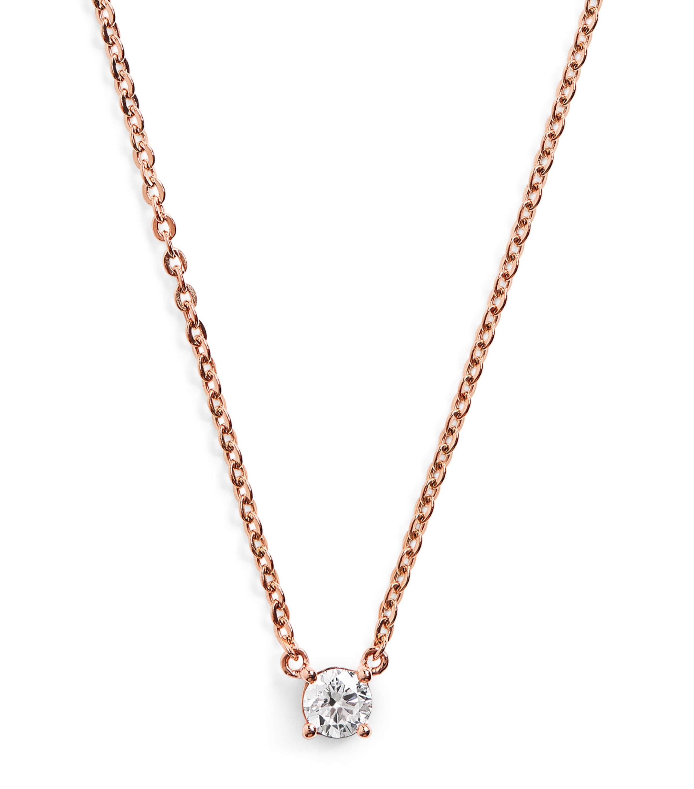 Harrods Rose Gold And Diamond Necklace In Gold
