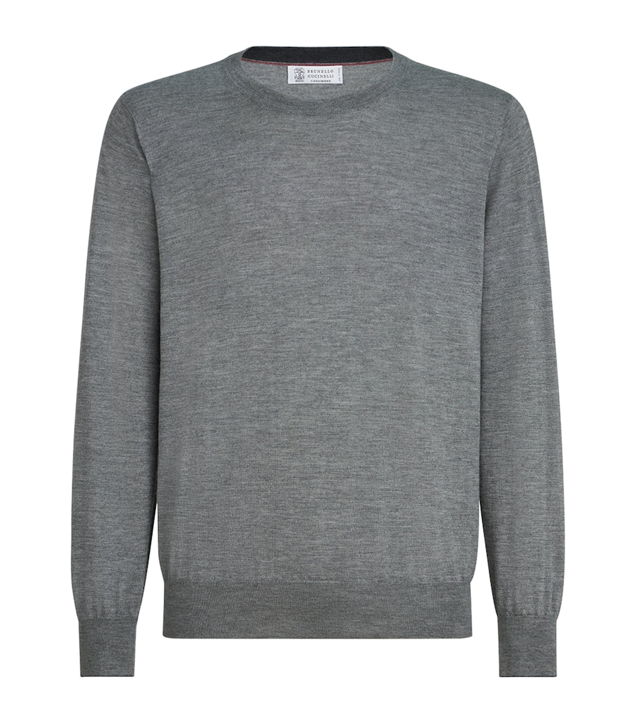 Brunello Cucinelli Mens Cashmere-Silk Crew-Neck Sweater Image 1