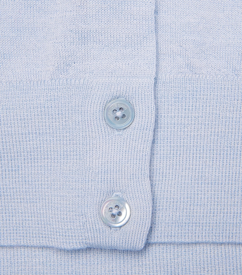 ANINE BING Womens Wool-Cashmere Moni Cardigan Pale Blue Image 6