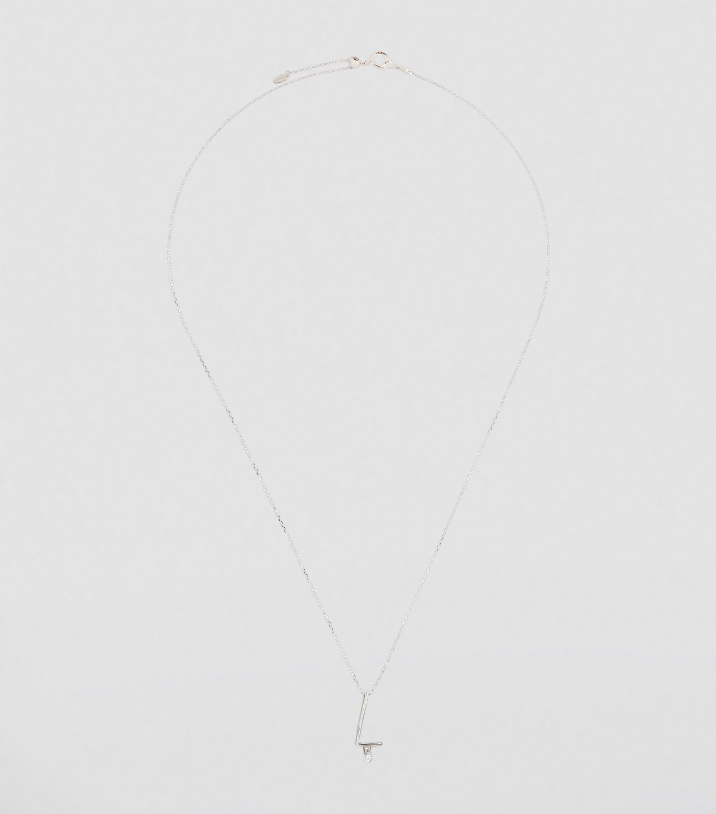 White Gold and Diamond Alphabet Necklace WHITE GOLD Image 2