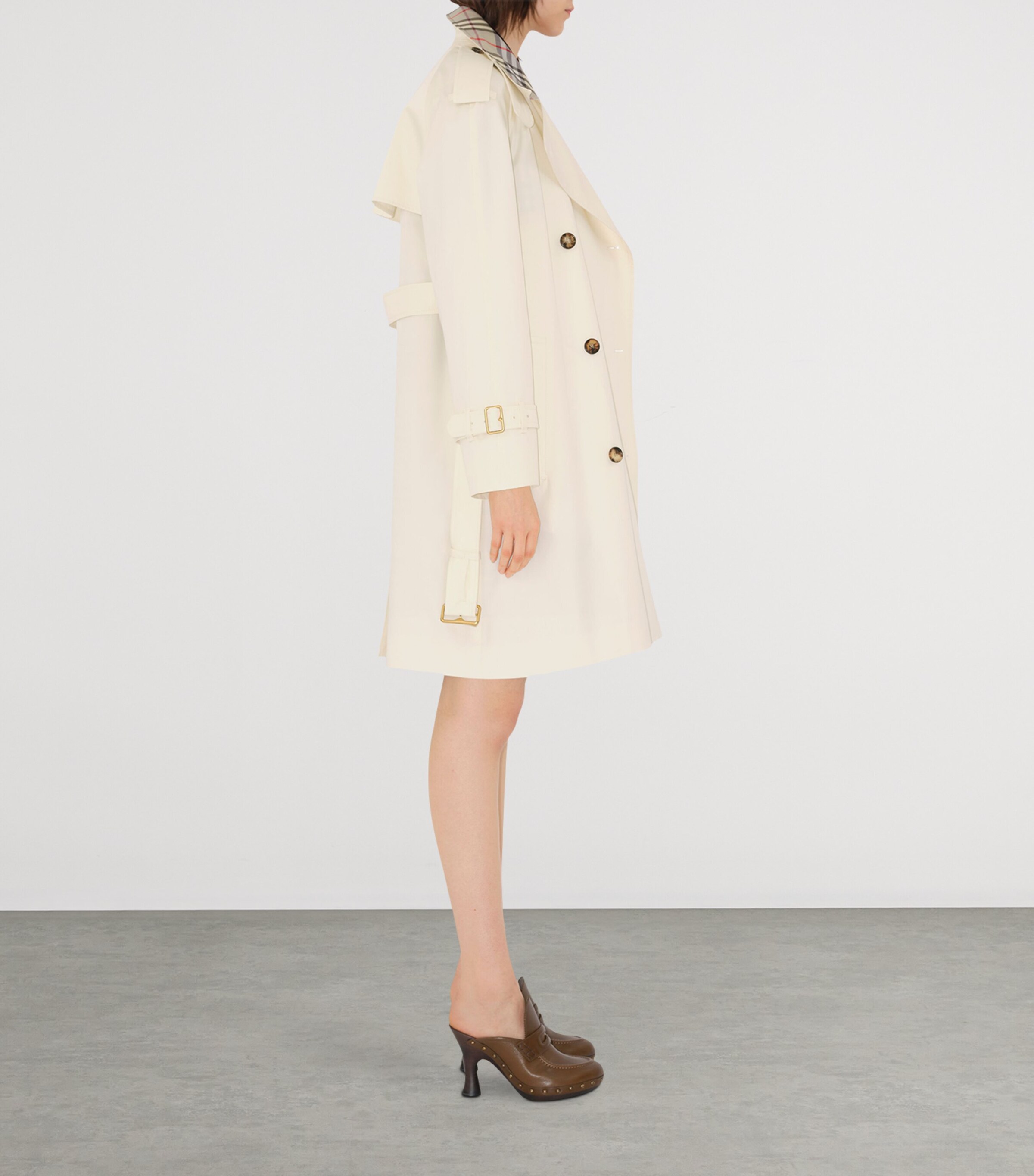 Burberry Ivory Mid-Length Castleford Trench Coat | Harrods UK