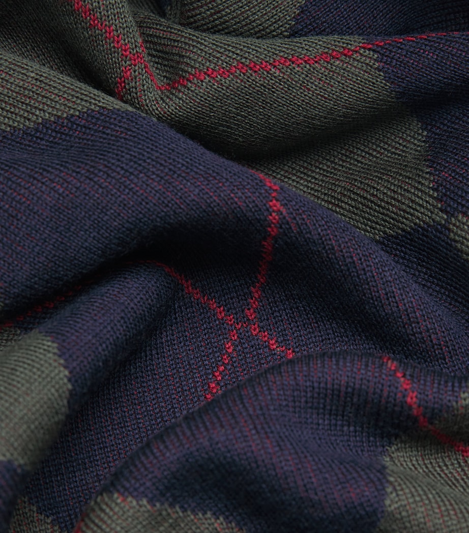 Merino Wool Argyle Maxi Dress NAVY / GREEN Image 5