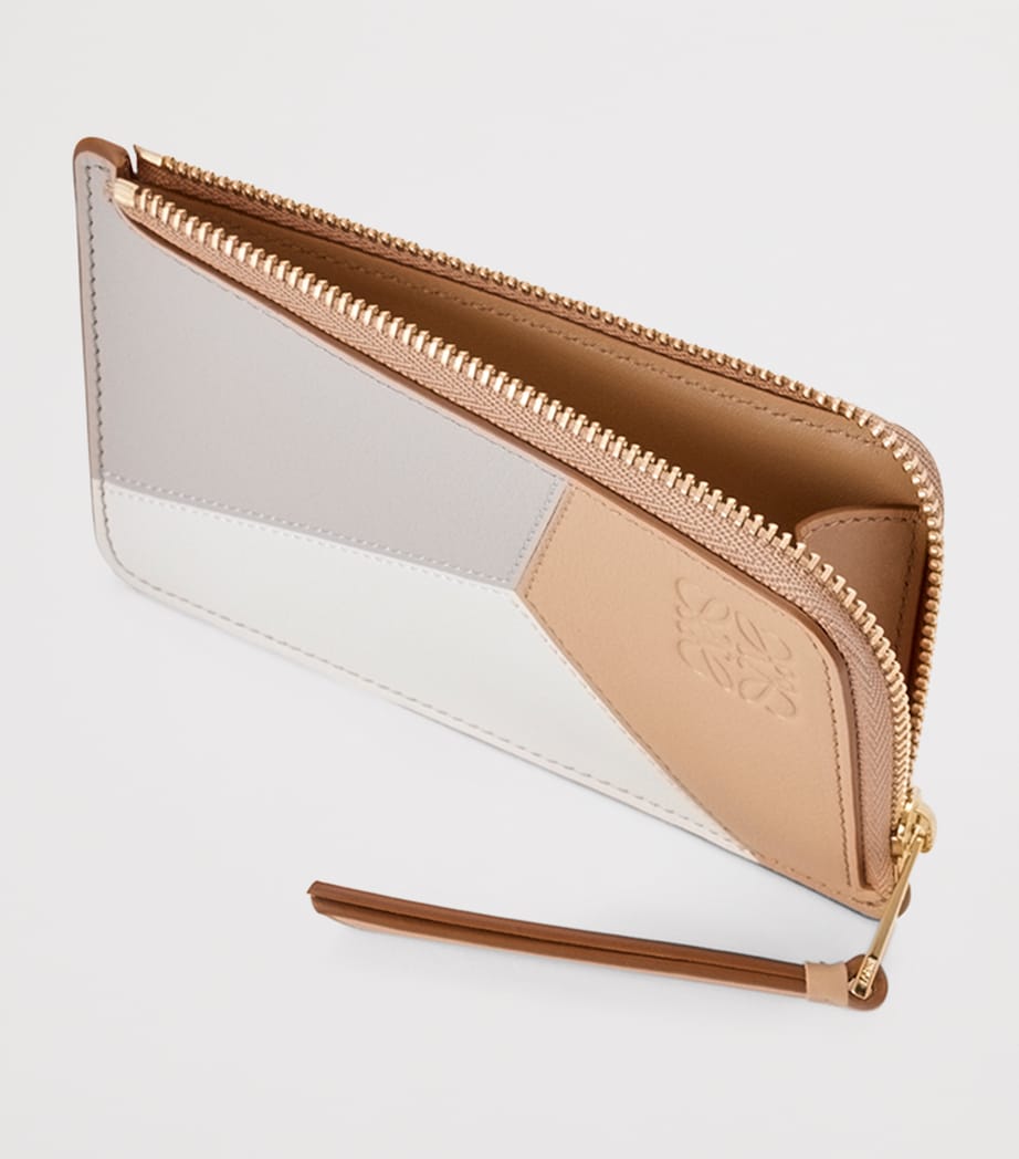 Leather Puzzle Coin Card Holder GHOST SILKY BEIGE Image 3