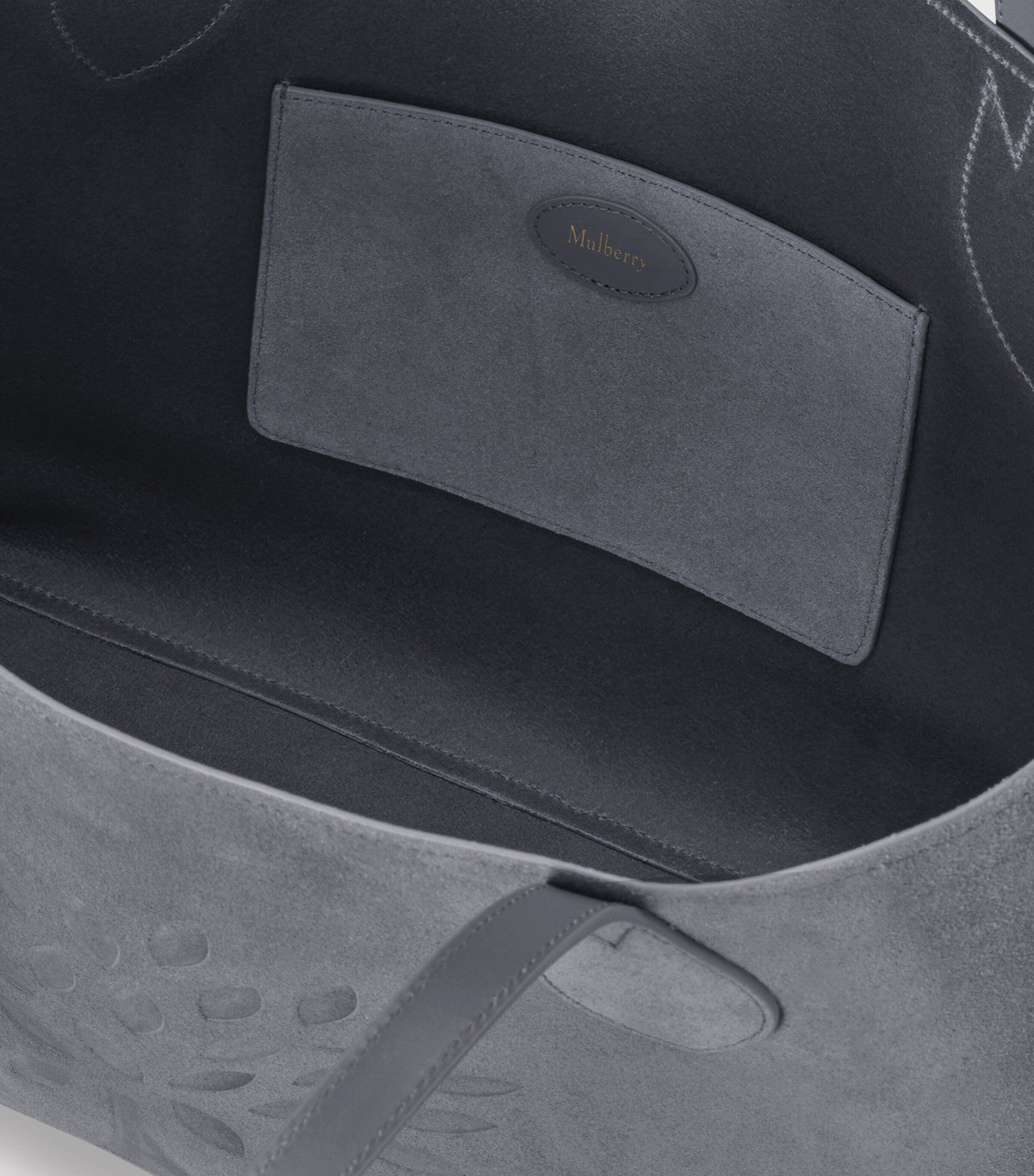 Mulberry Suede Tree Tote Bag Foggy Grey Image 4