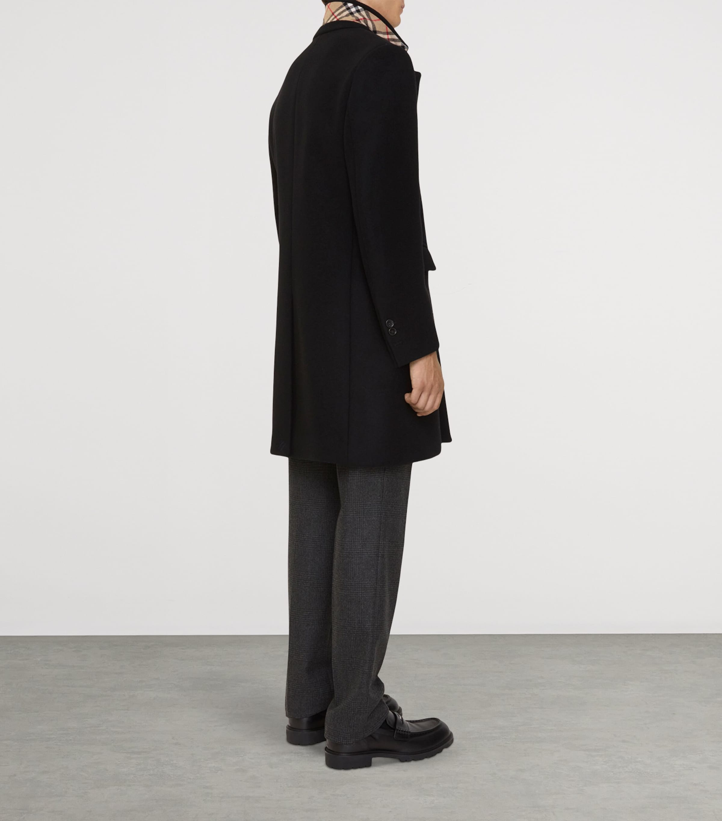 Burberry Mens Wool Tailored Coat Black Image 3