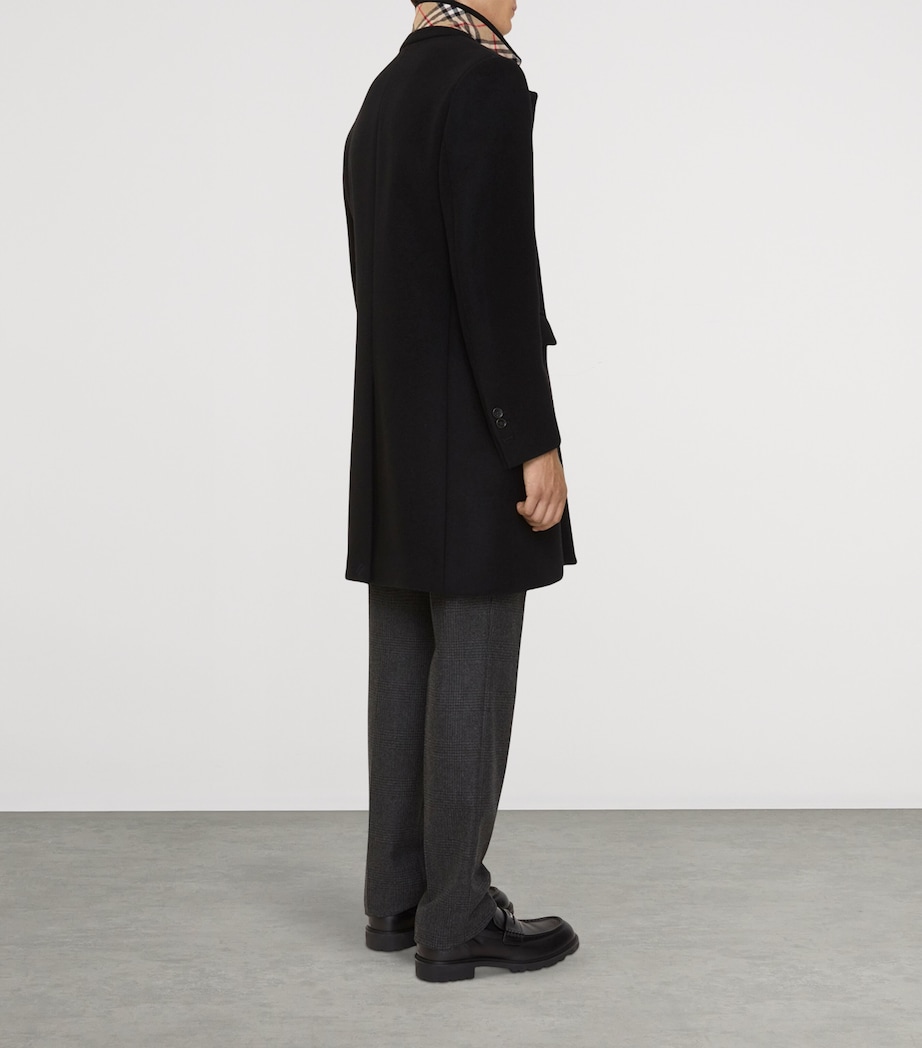 Burberry Mens Wool Tailored Coat Black Image 3