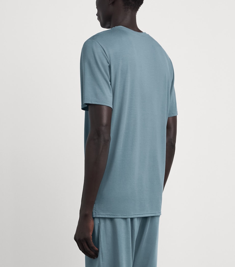 Homebody Mens Stretch-Modal Lounge T-Shirt Teal Mist Image 5