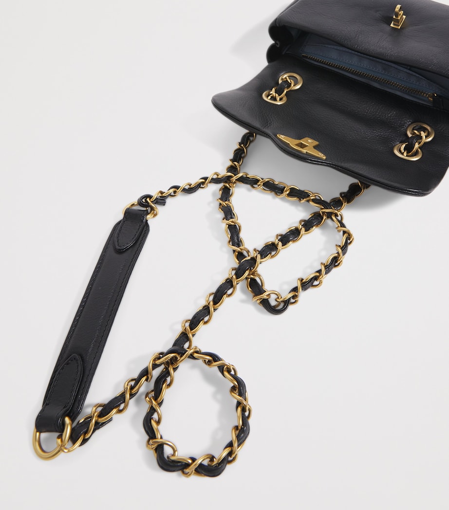 Small Leather Anita Shoulder Bag N401 BLACK Image 6