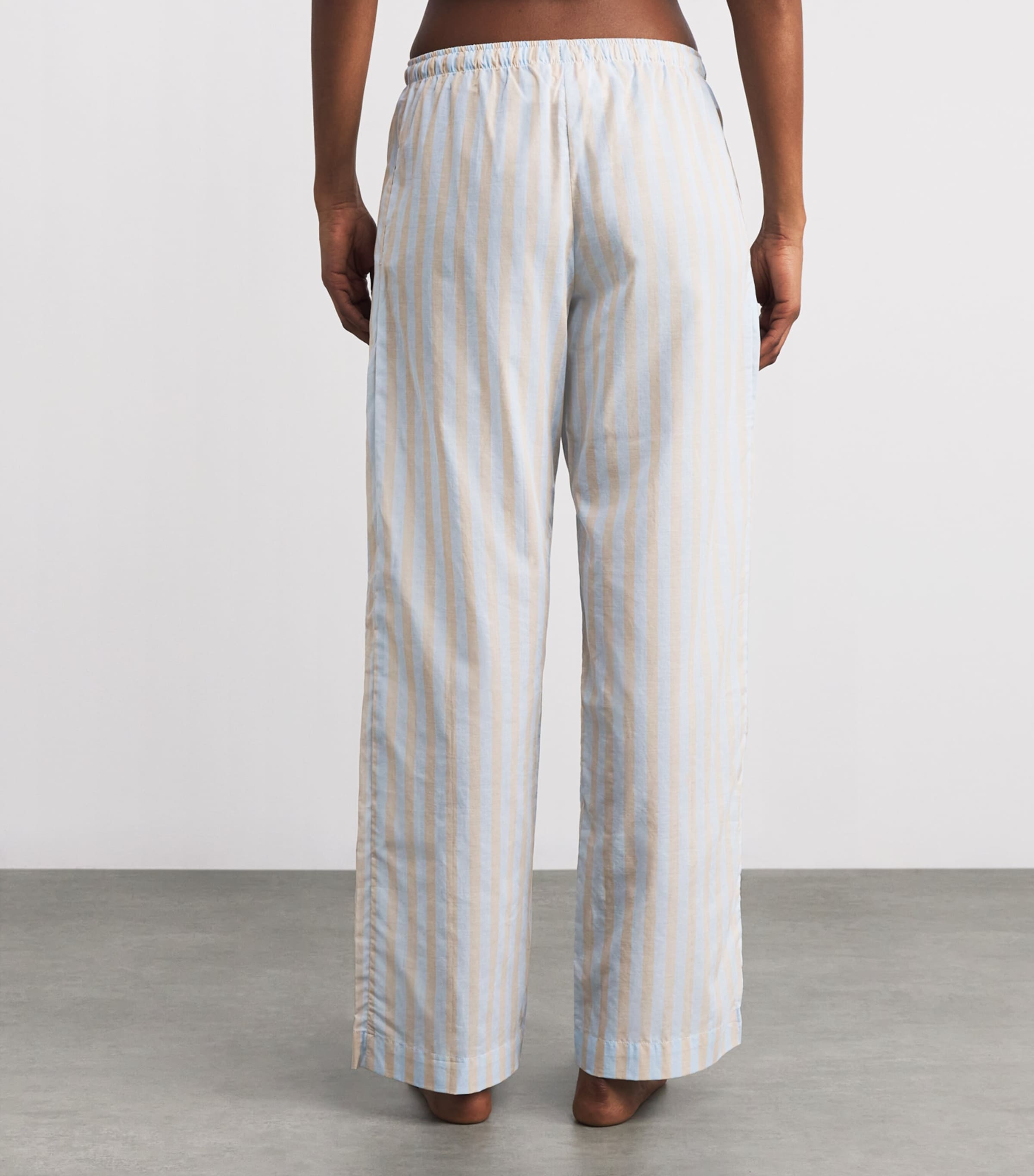 Derek Rose Womens Cotton Amalfi 21 Lounge Trousers Blue Image 4