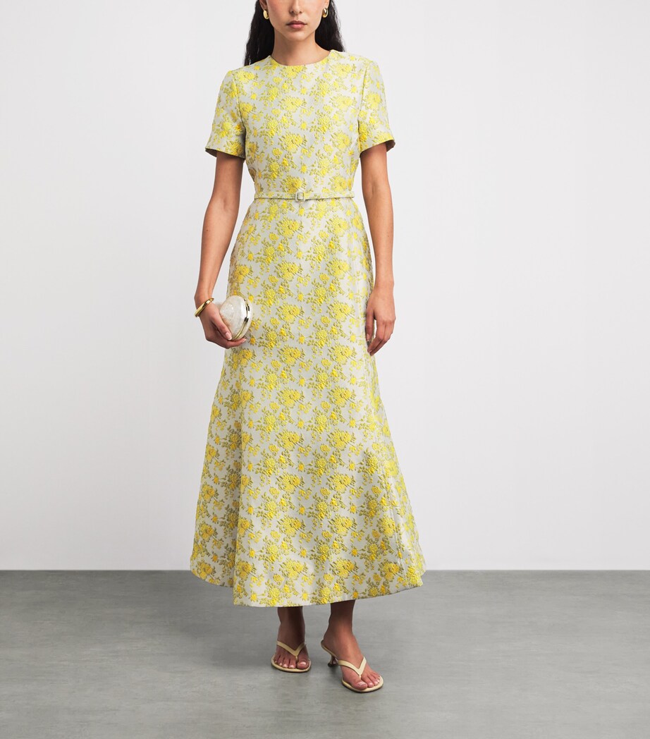simkhai yellow dress jonathan midi cutout new 8 front bodice with pintucked pleats to create a defined waist shape Simkhai Marenna Embroidered Sequin Gown