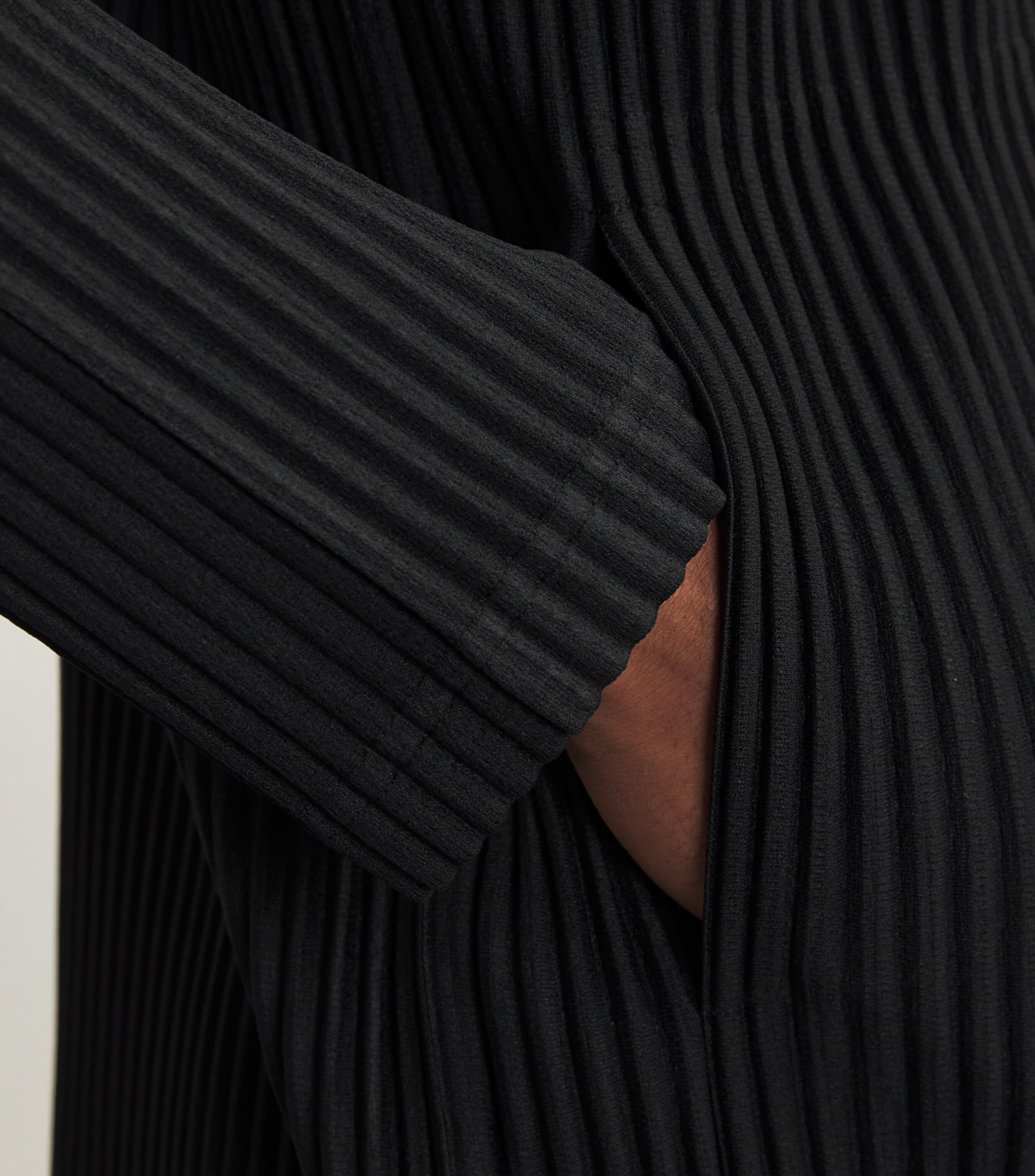 Homme Plissé Issey Miyake Black Pleated Zip-Up Hoodie | Harrods CA