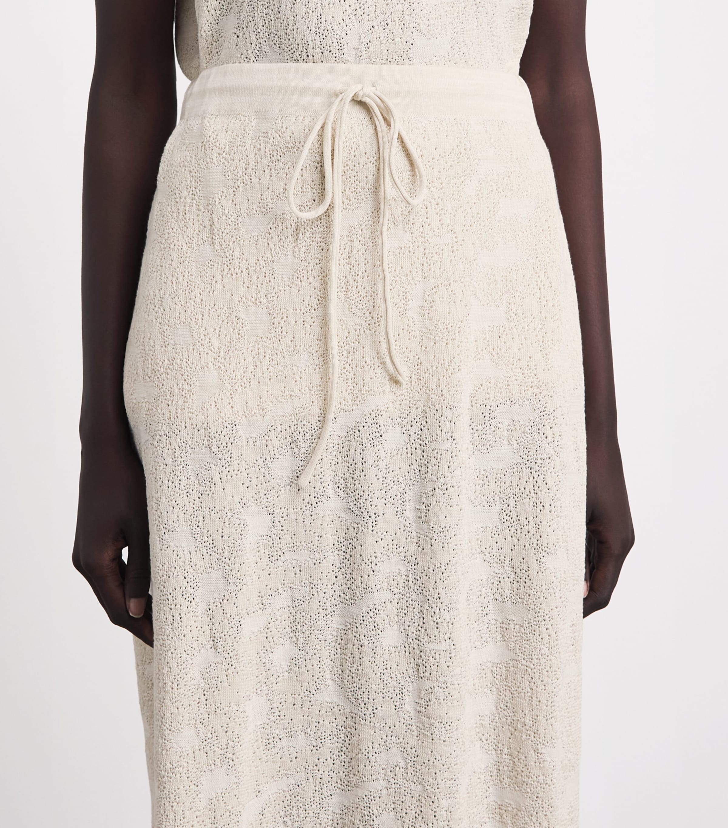 Lauren Manoogian Womens Pima Cotton Terra Midi Skirt Parchment Marl Image 3