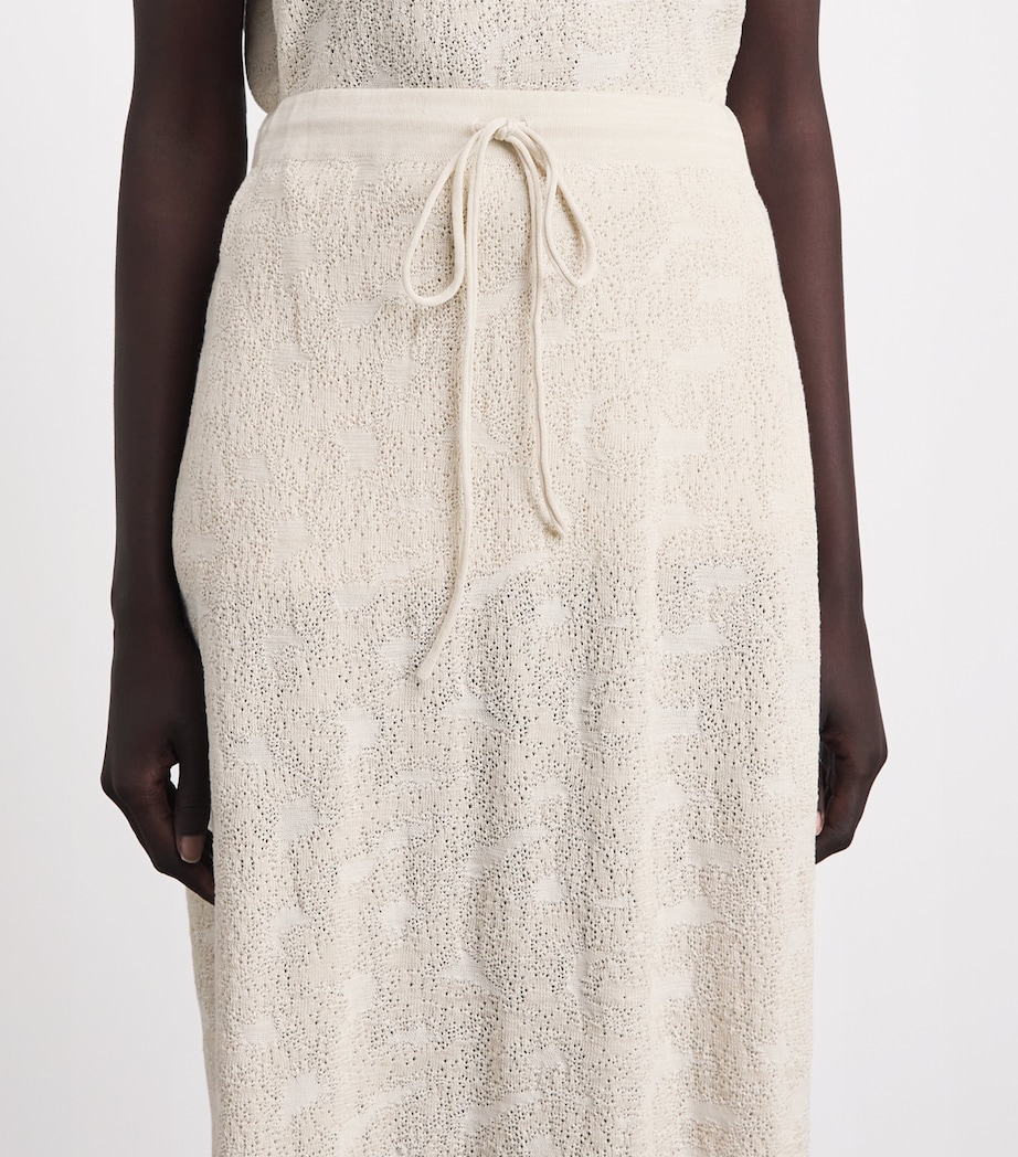 Lauren Manoogian Womens Pima Cotton Terra Midi Skirt Parchment Marl Image 3