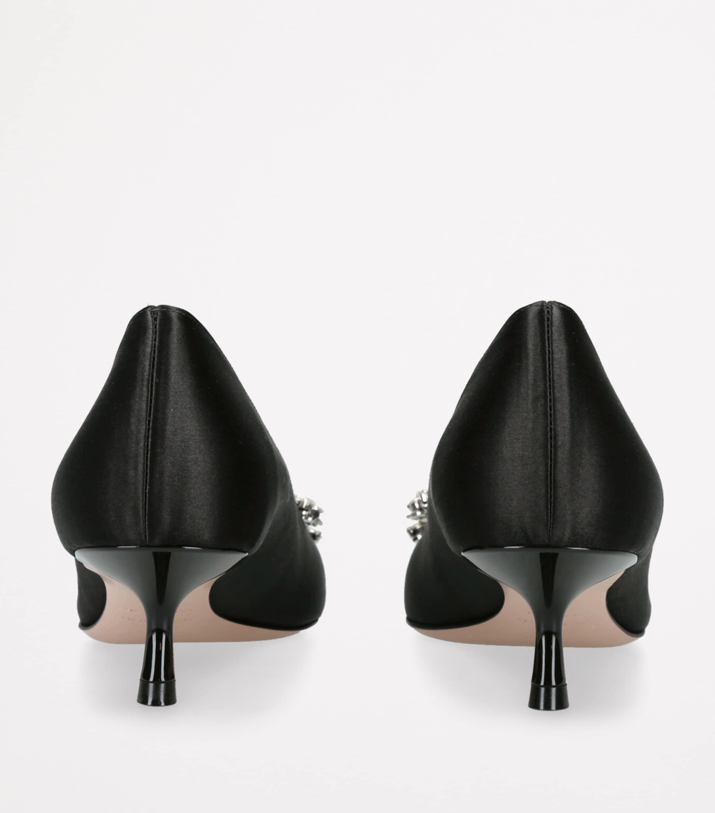 Roger Vivier Satin Bouquet Strass Buckle Pumps 45 Black Image 2