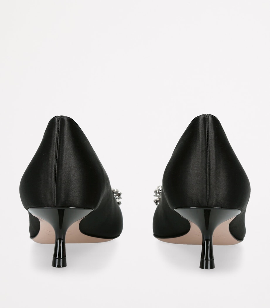 Roger Vivier Satin Bouquet Strass Buckle Pumps 45 Black Image 2