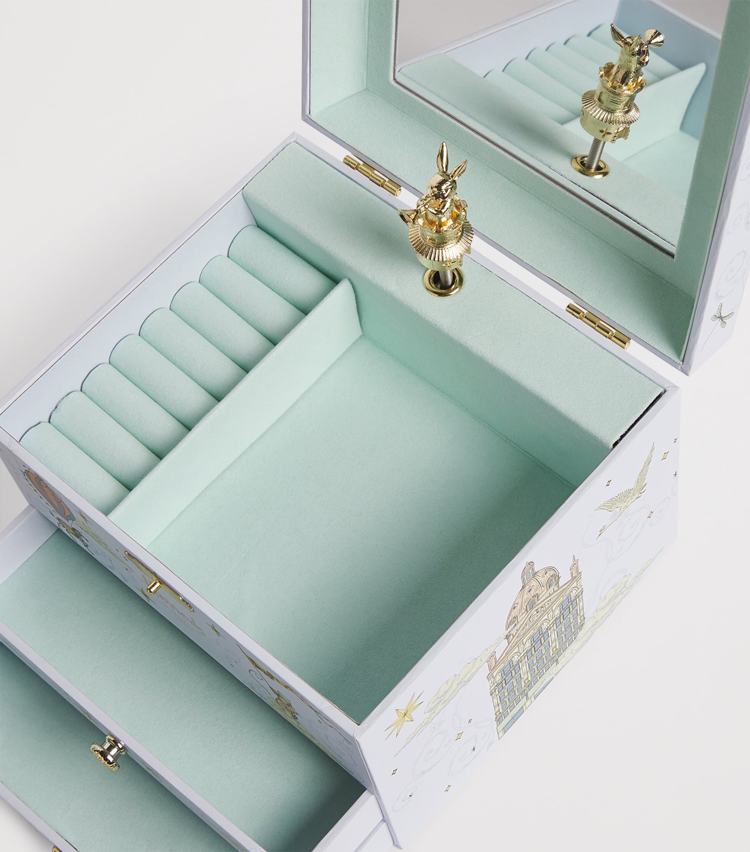 Printed Musical Jewellery Box BLUE Image 4