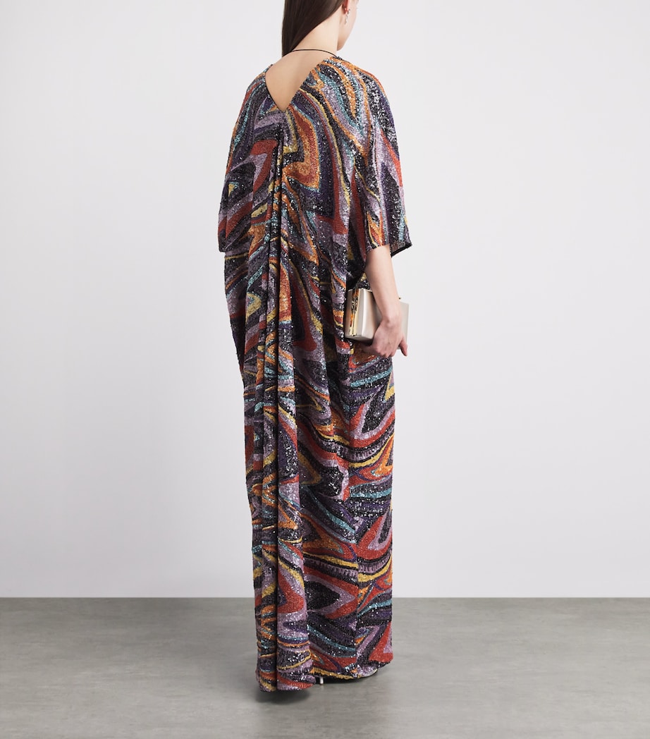 Taller Marmo Womens Sequin Gala Kaftan Maxi Dress Image 4