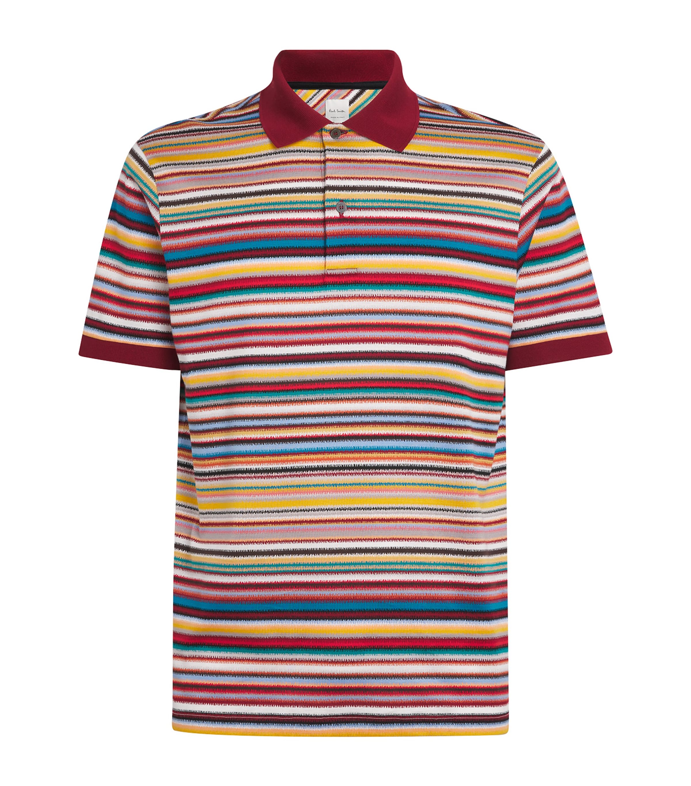 Cotton Noisy Stripe Polo Shirt 92_MULTI COLOURED Image 1