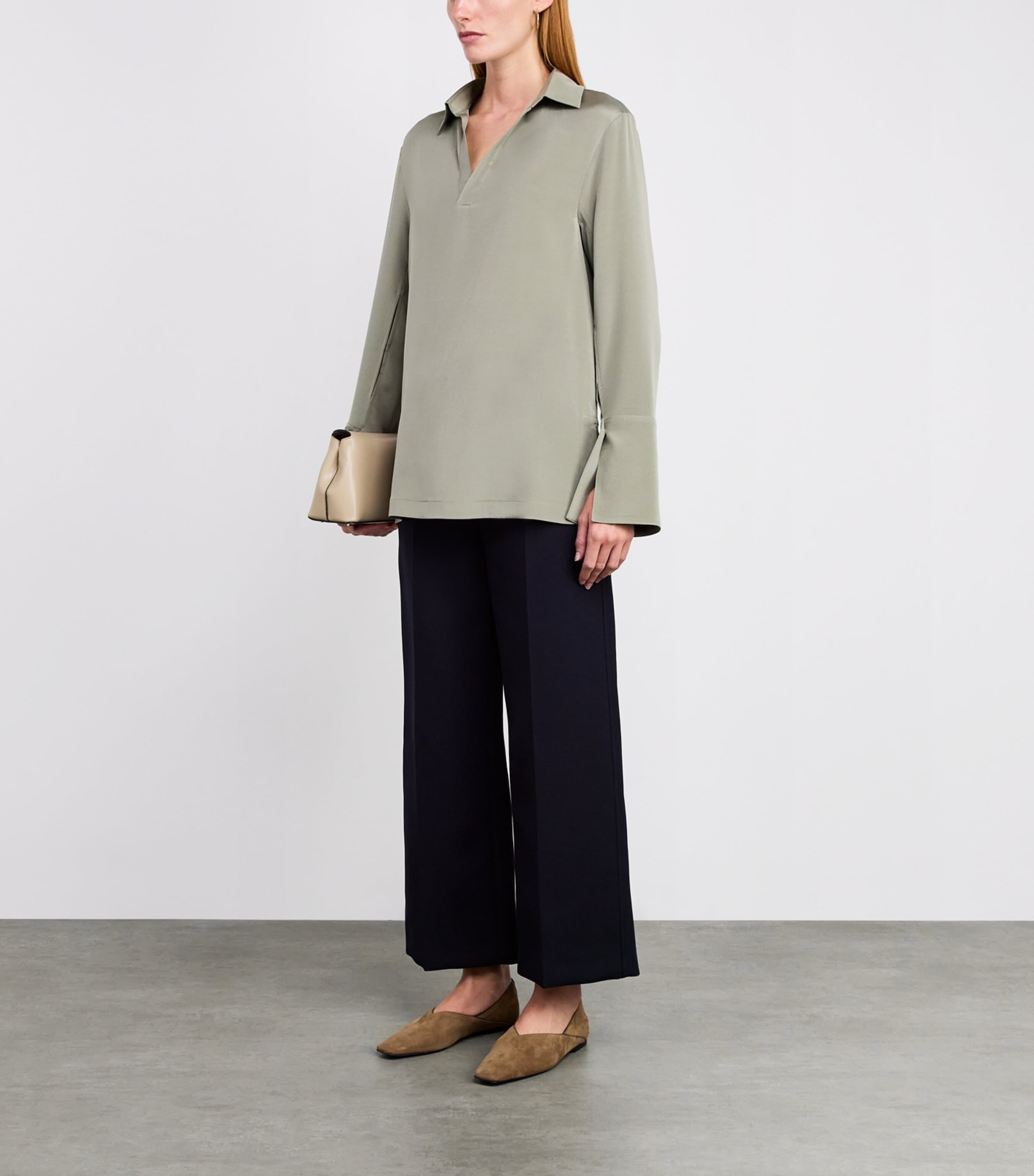 Stretch-Silk Shirt SAGE GREEN Image 2