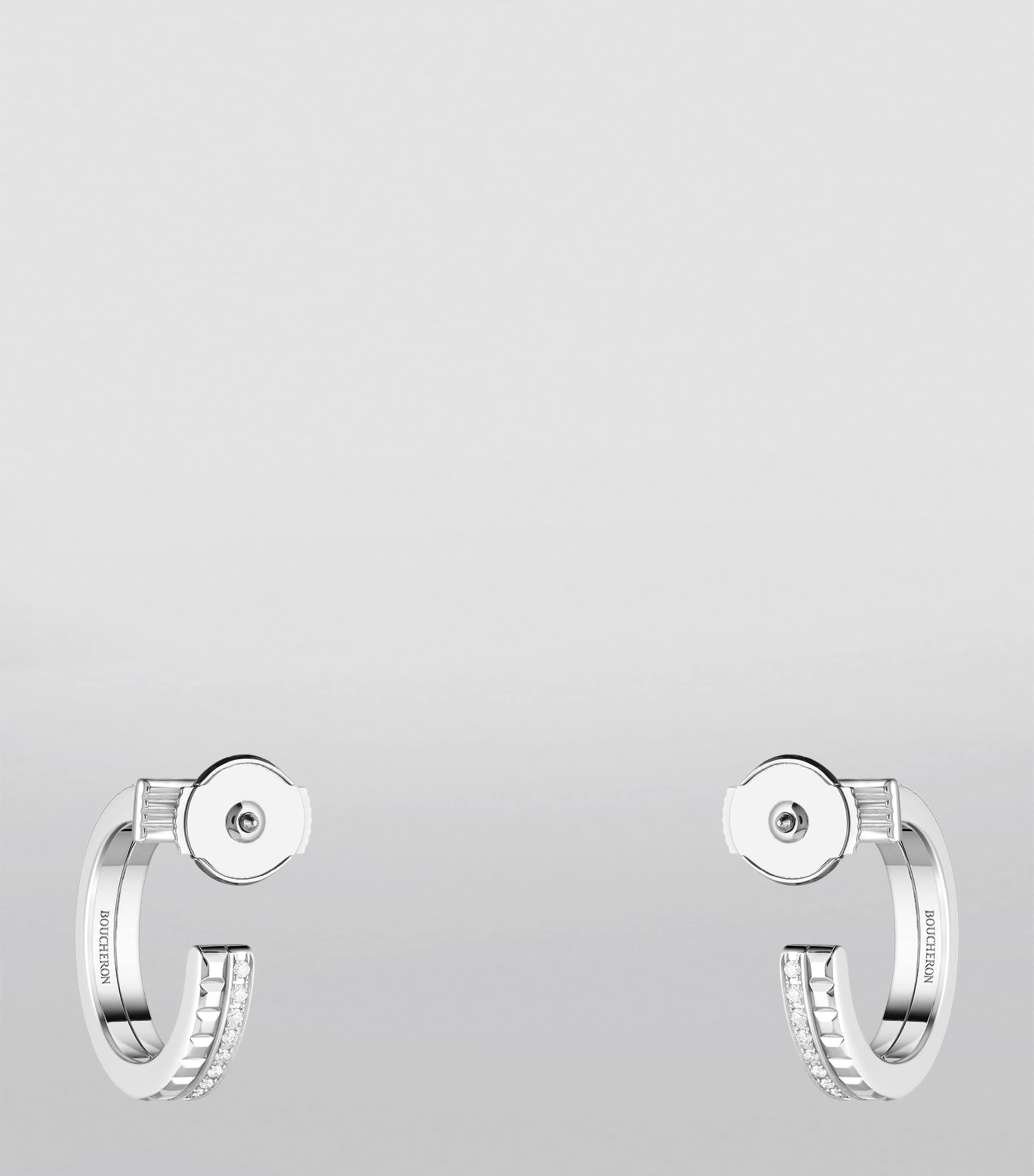 White Gold Quatre Radiant Edition Hoop Earrings WHITE GOLD Image 2