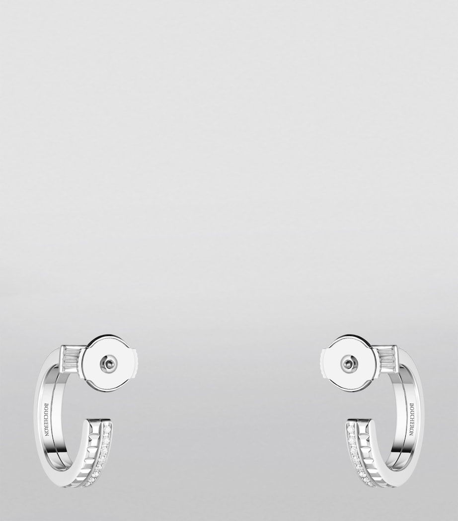 White Gold Quatre Radiant Edition Hoop Earrings WHITE GOLD Image 2