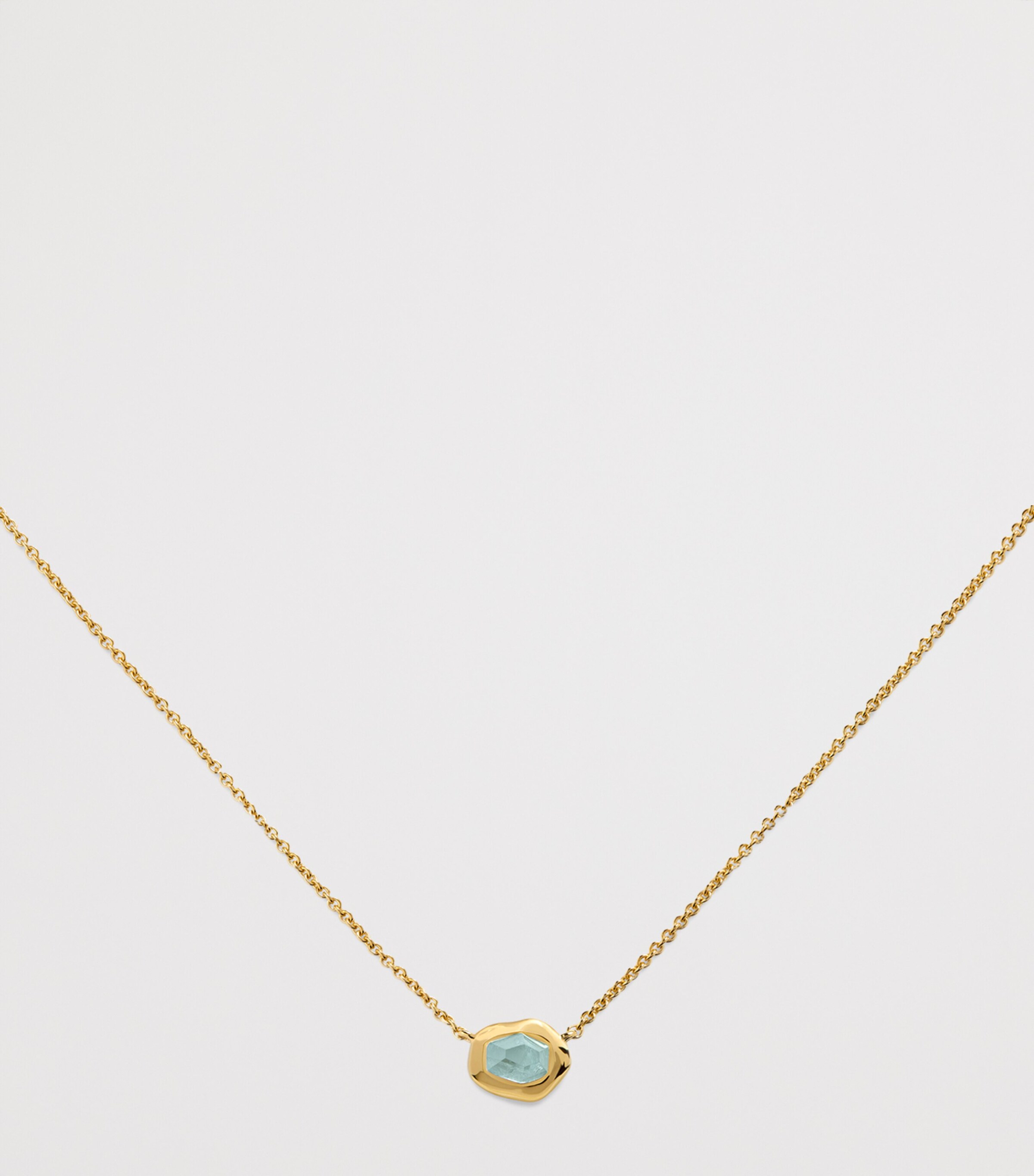 Small Gold Vermeil and Aquamarine Odyssey Necklace 18K GOLD VERMEIL Image 2