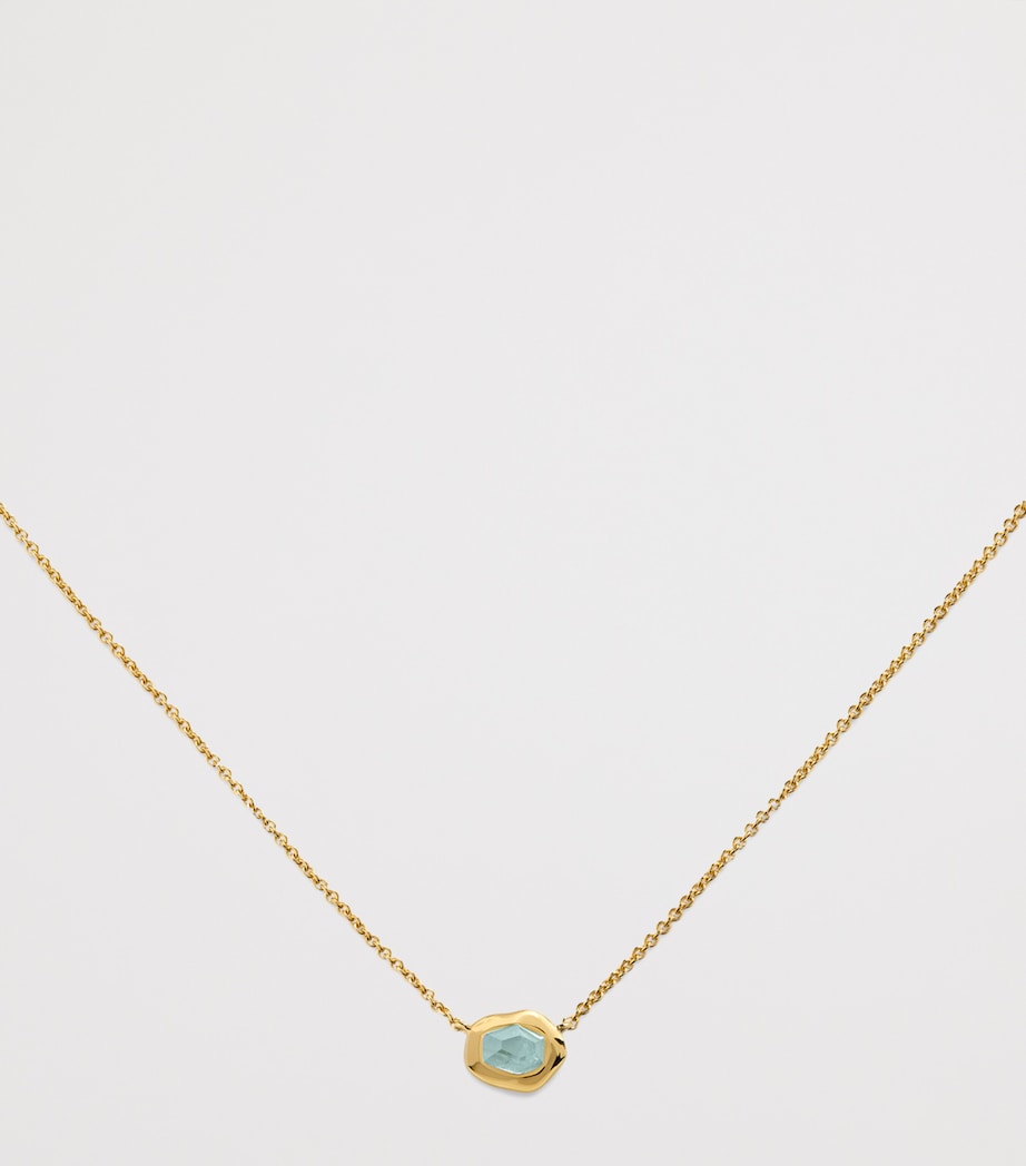 Small Gold Vermeil and Aquamarine Odyssey Necklace 18K GOLD VERMEIL Image 2