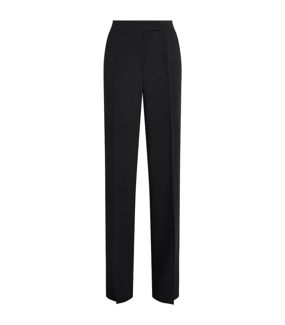 Max Mara Womens Virgin Wool Palazzo Trousers Black Image 1