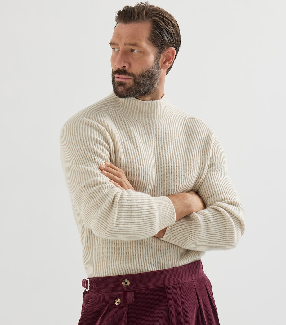 Brunello Cucinelli Mens Cashmere High-Neck Sweater Image 2