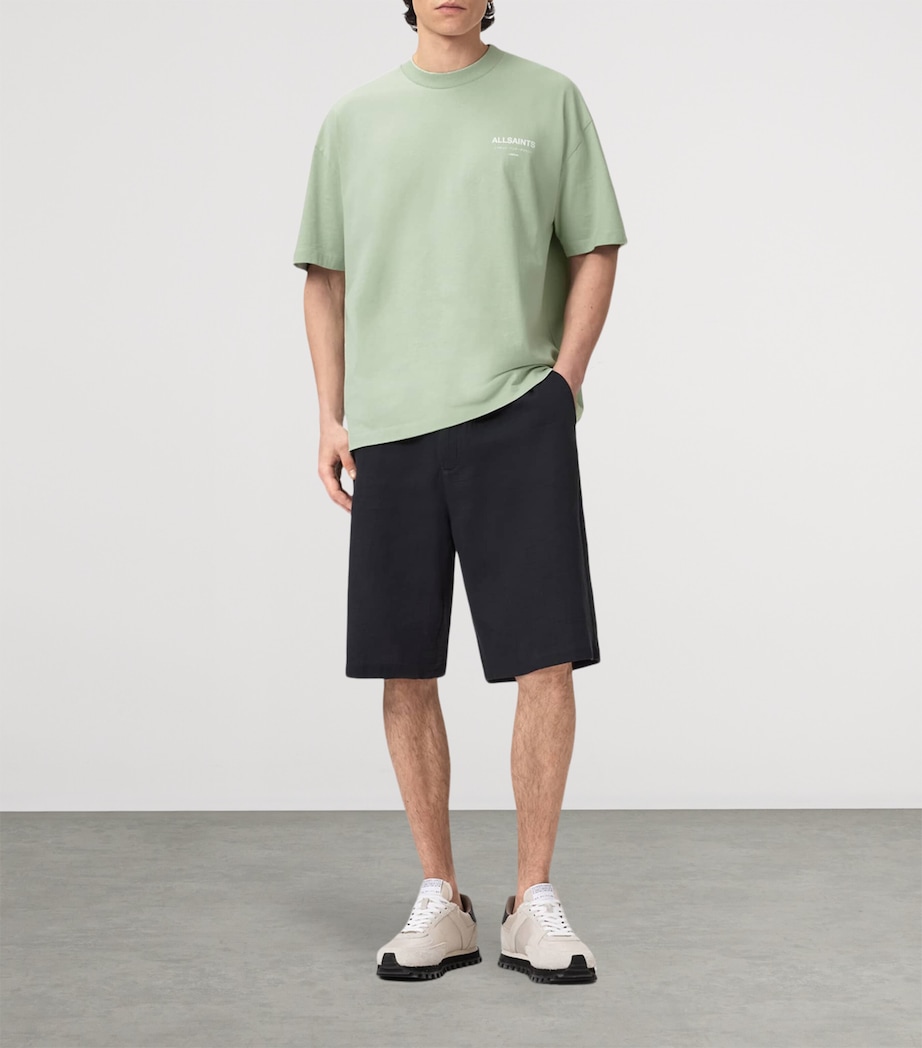 AllSaints Mens Organic Cotton Underground T-Shirt Celadon Green Image 2