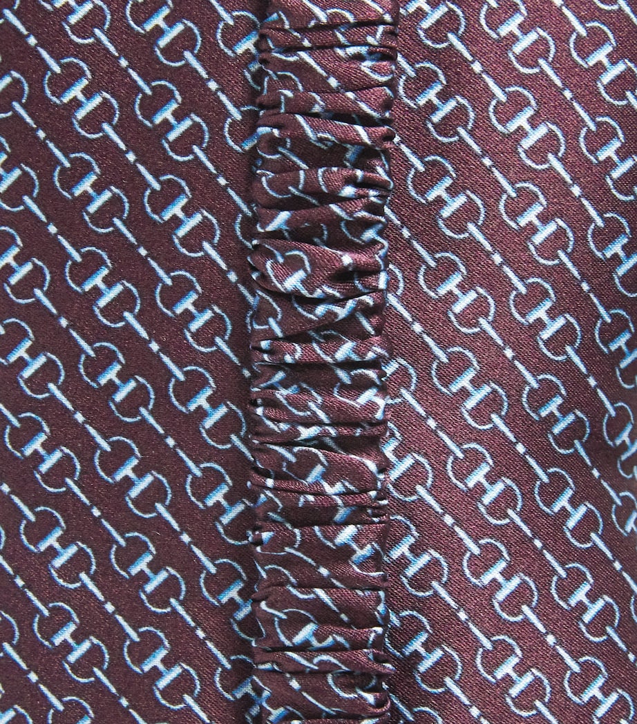 Silk Snaffle Print Sleep Mask BURGUNDY Image 5