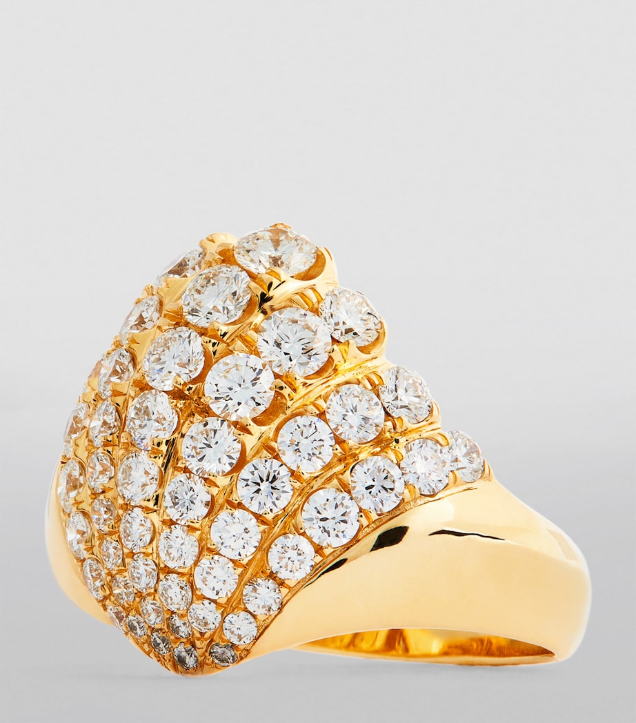 Yellow Gold and Diamond Aurora Shell Ring YELLOW GOLD Image 6