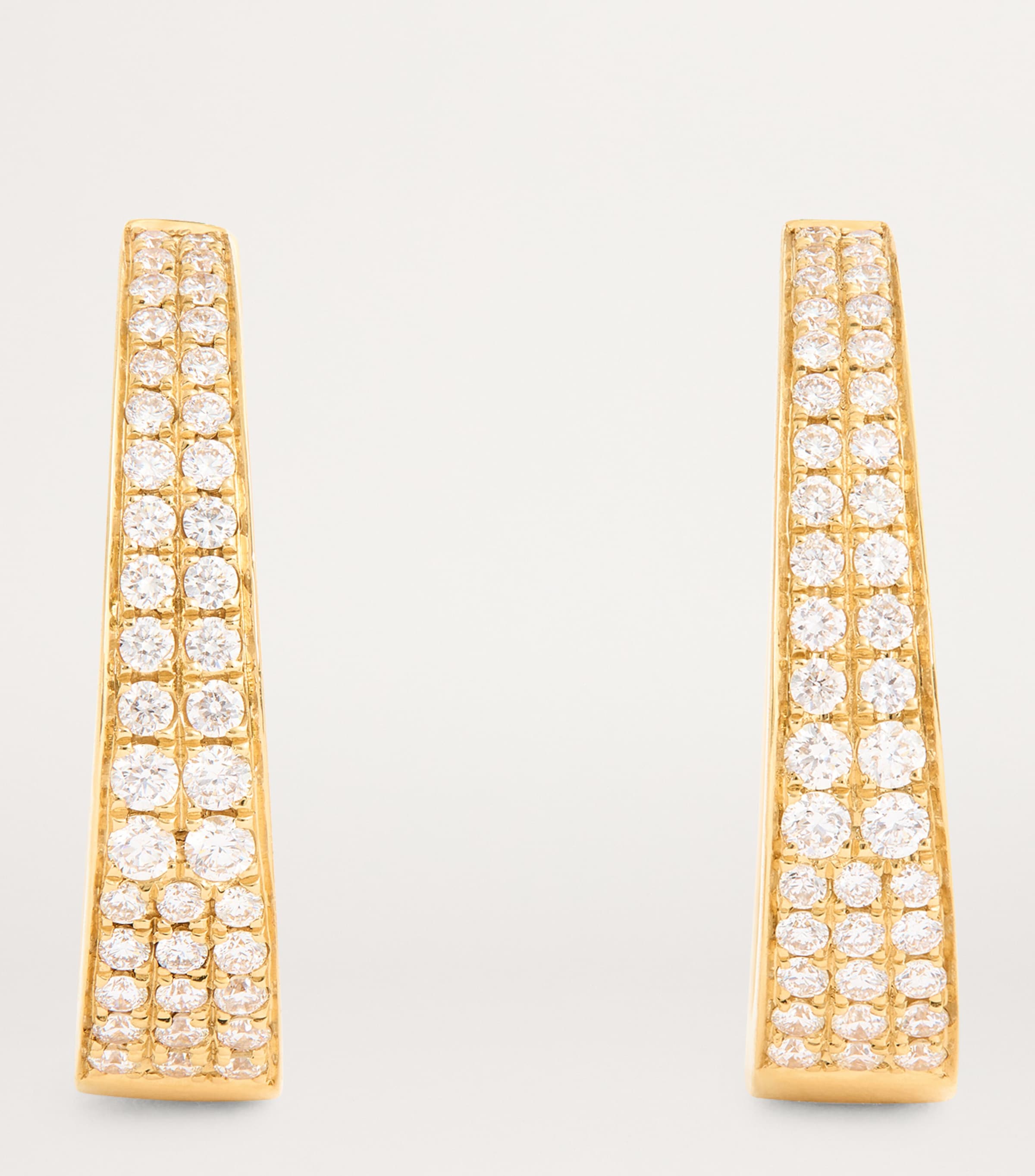 Yellow Gold and Diamond Hoop Earrings YELLOW GOLD Image 3