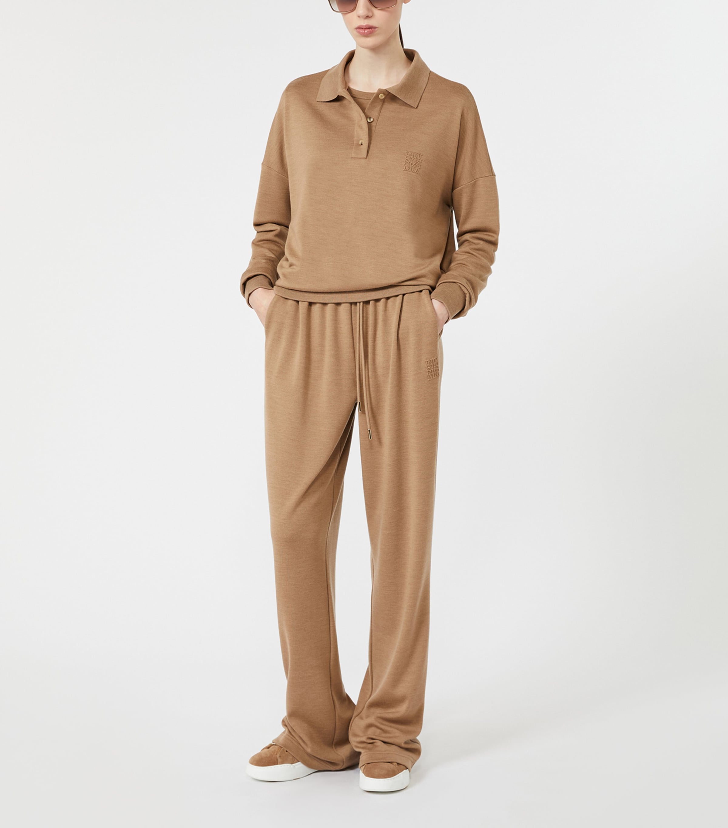 Max Mara Womens Virgin Wool Sweatpants Camel Image 5