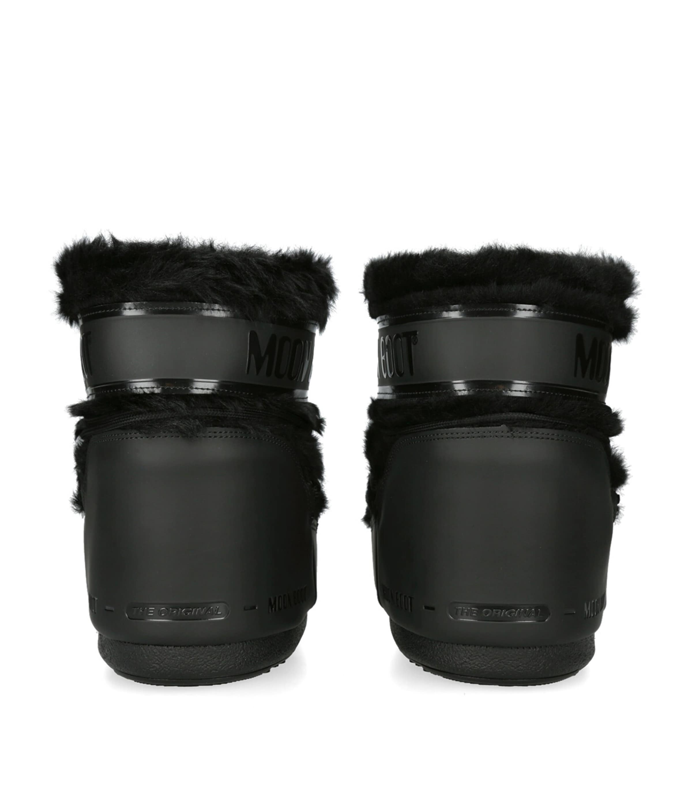 Faux Fur Icon Low Ankle Boots BLACK Image 2
