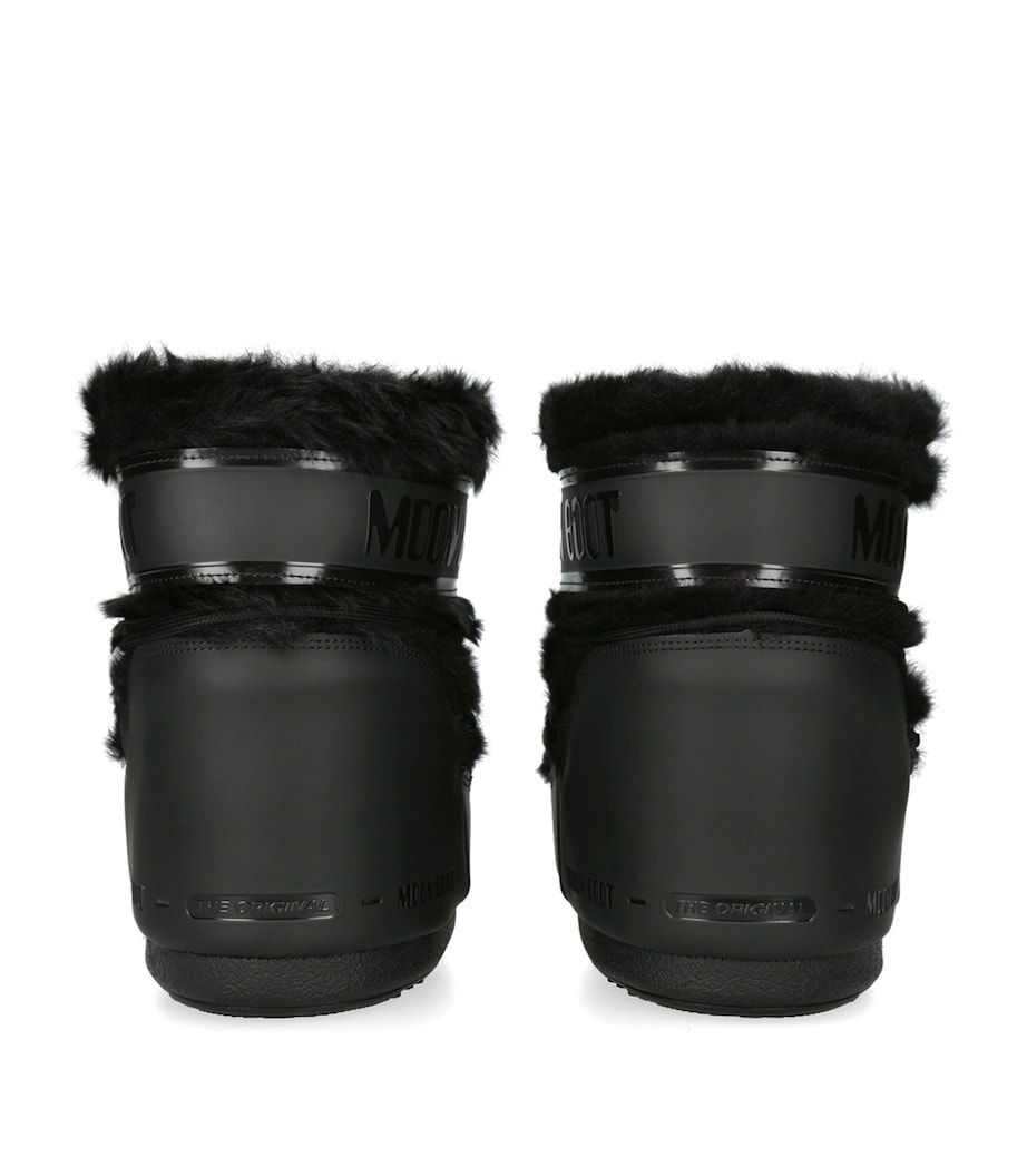 Faux Fur Icon Low Ankle Boots BLACK Image 2