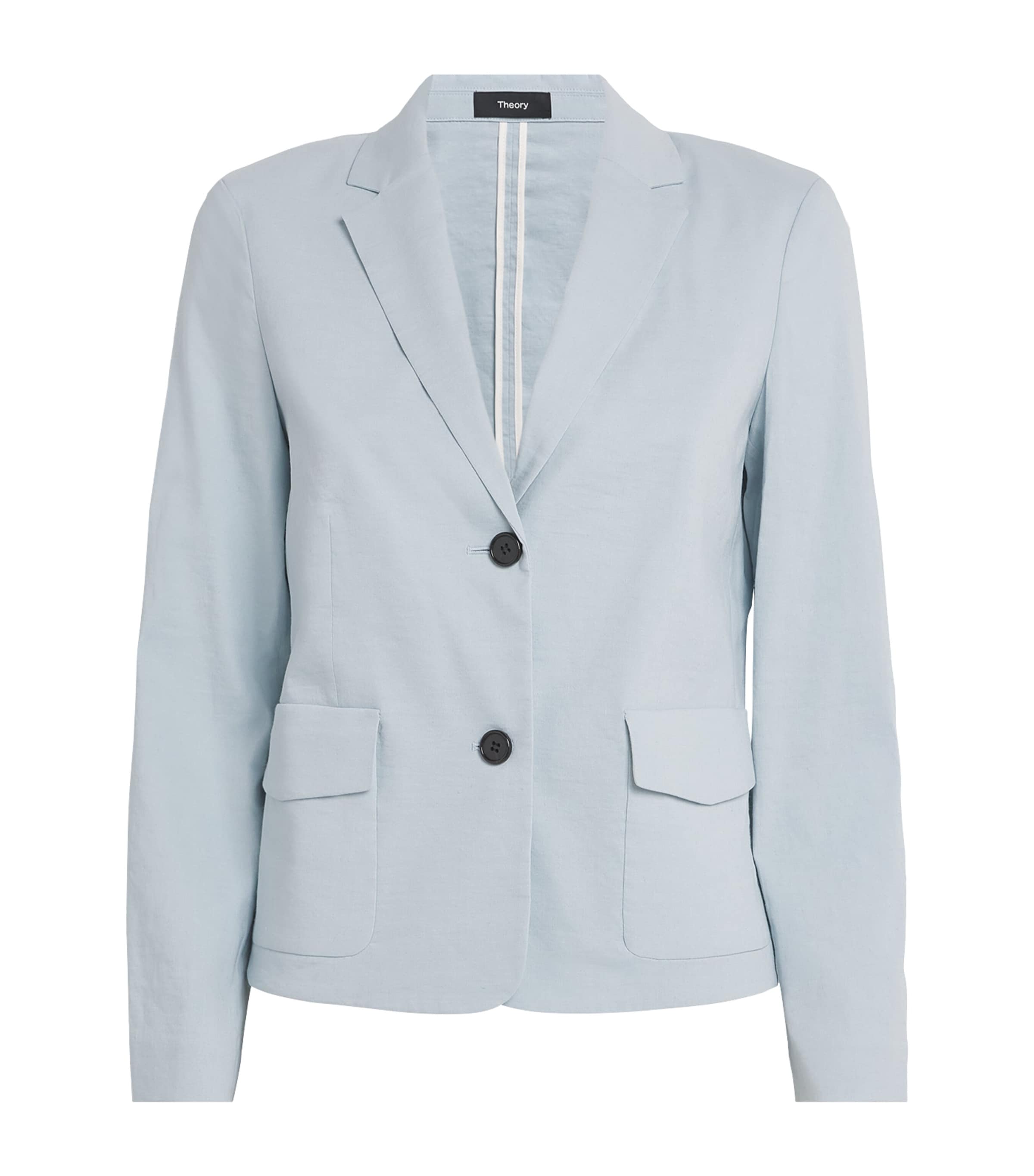 Shop Theory Good Linen Shrunken Blazer In Blue