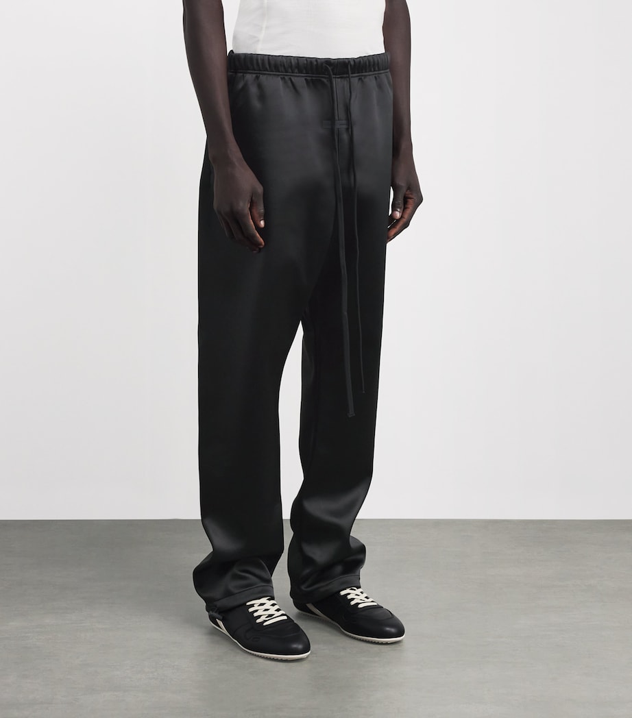 Bonded Satin Sweatpants JET BLACK Image 3