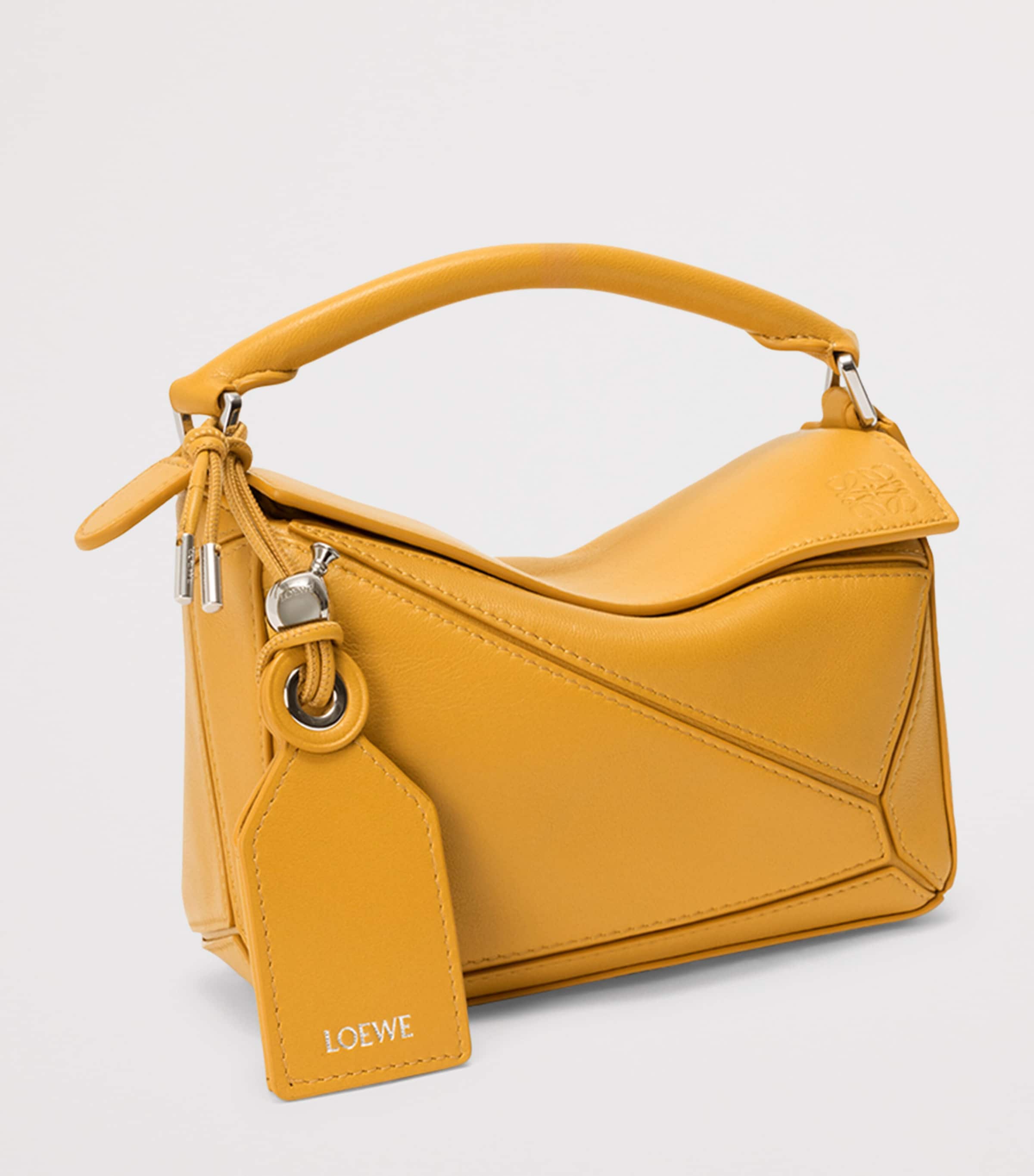 LOEWE Yellow x Paula's Ibiza Mini Lambskin Puzzle Top-Handle Bag