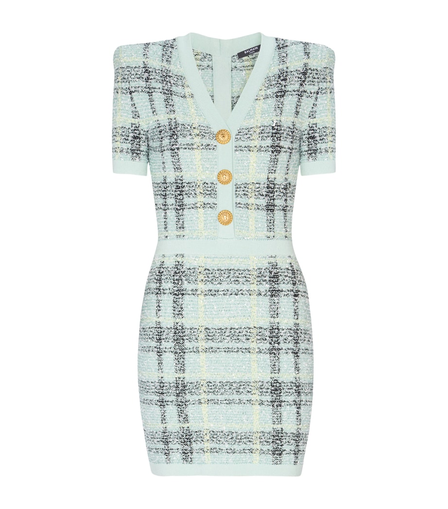 Tweed Sequin Mini Dress ULM VERT/JAUNE/NOIR Image 1