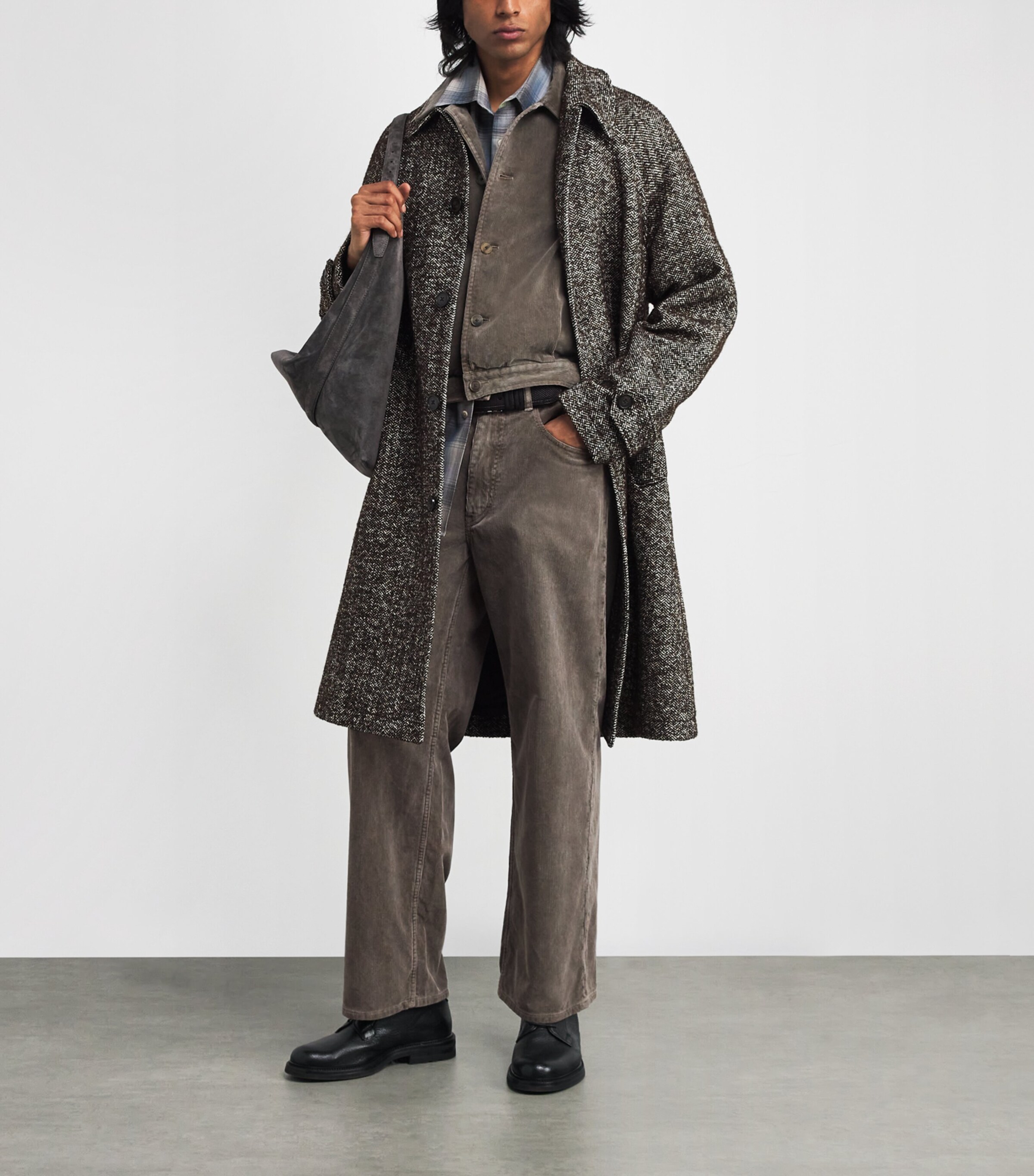 Corduroy Wide-Leg Jeans OLIVE BROWN Image 2