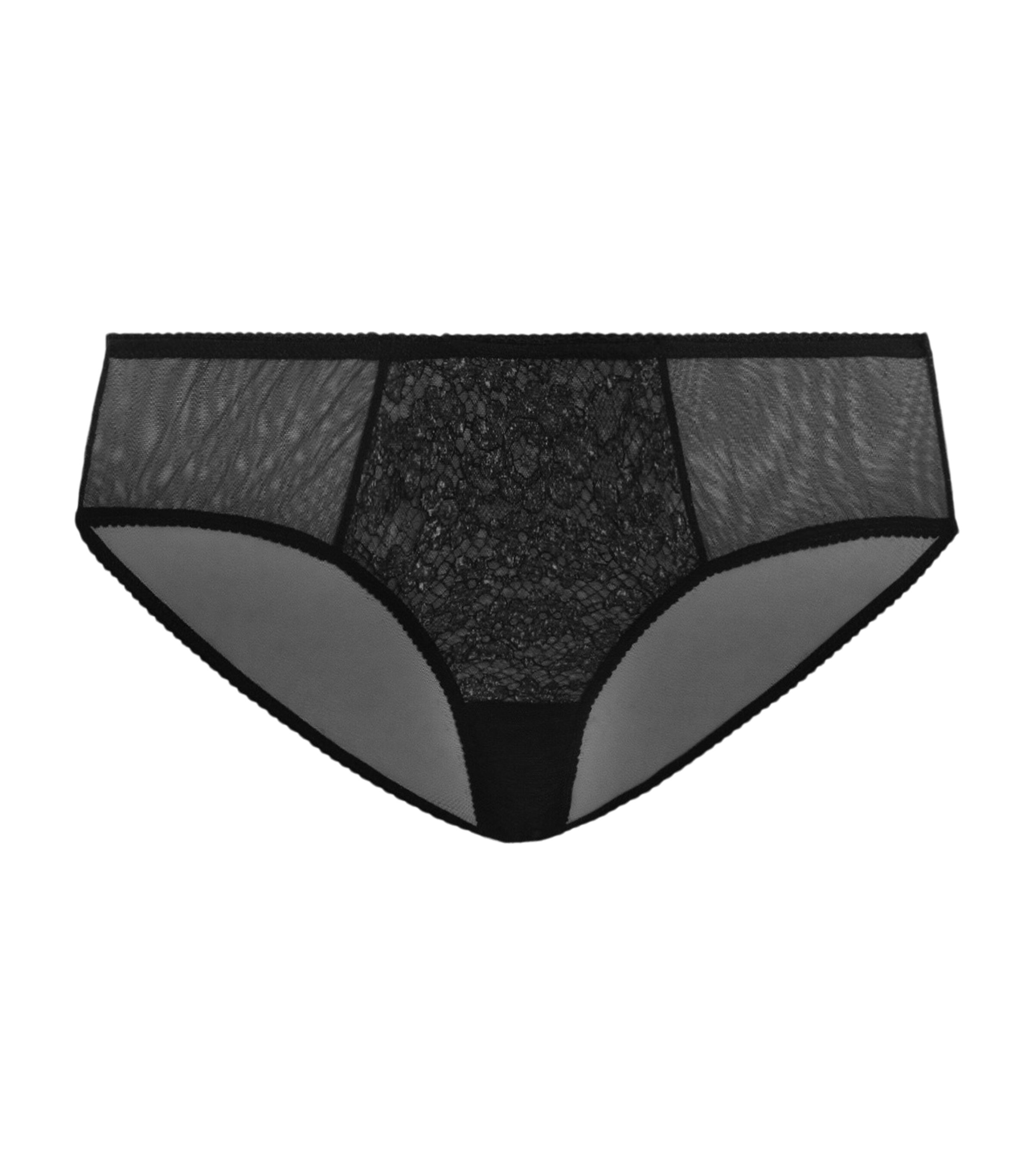 Dolce&Gabbana Womens Lace-Mesh Floral Briefs Blac Image 2