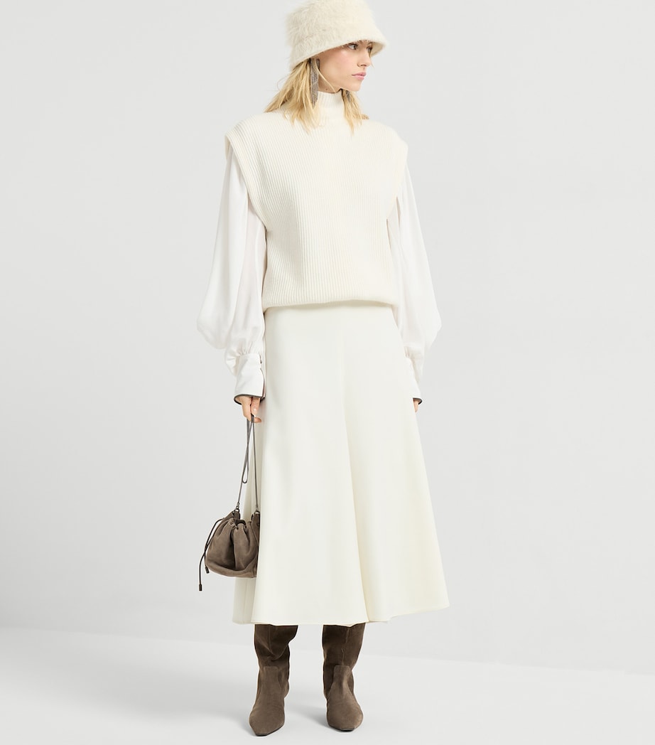 Cashmere Monili Zip-Up Rollneck Sweater Vest CKR53 Image 5