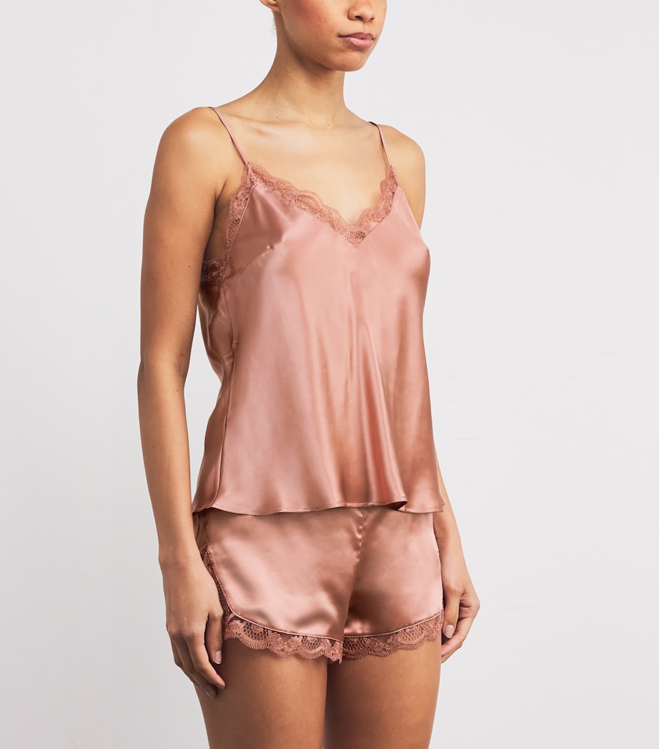 Silk-Blend Love Me Tank Pyjama Top 469 SMOKEY PINK Image 3