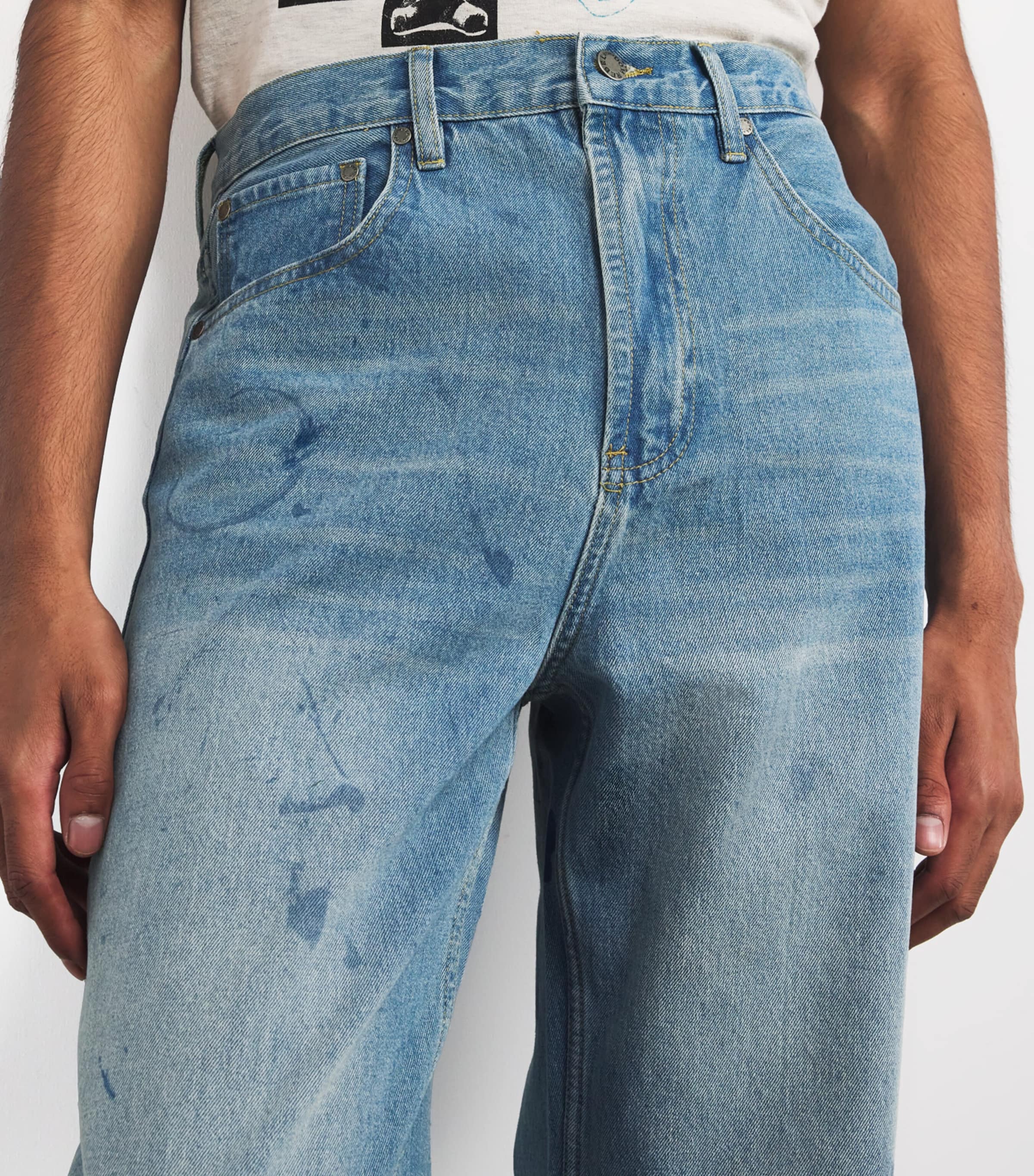 Scuffed Bootcut Jeans MID BLUE Image 6