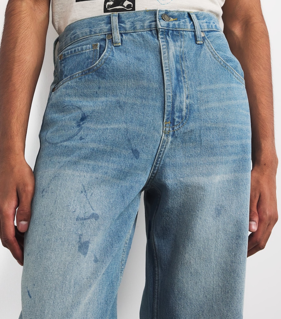 Scuffed Bootcut Jeans MID BLUE Image 6