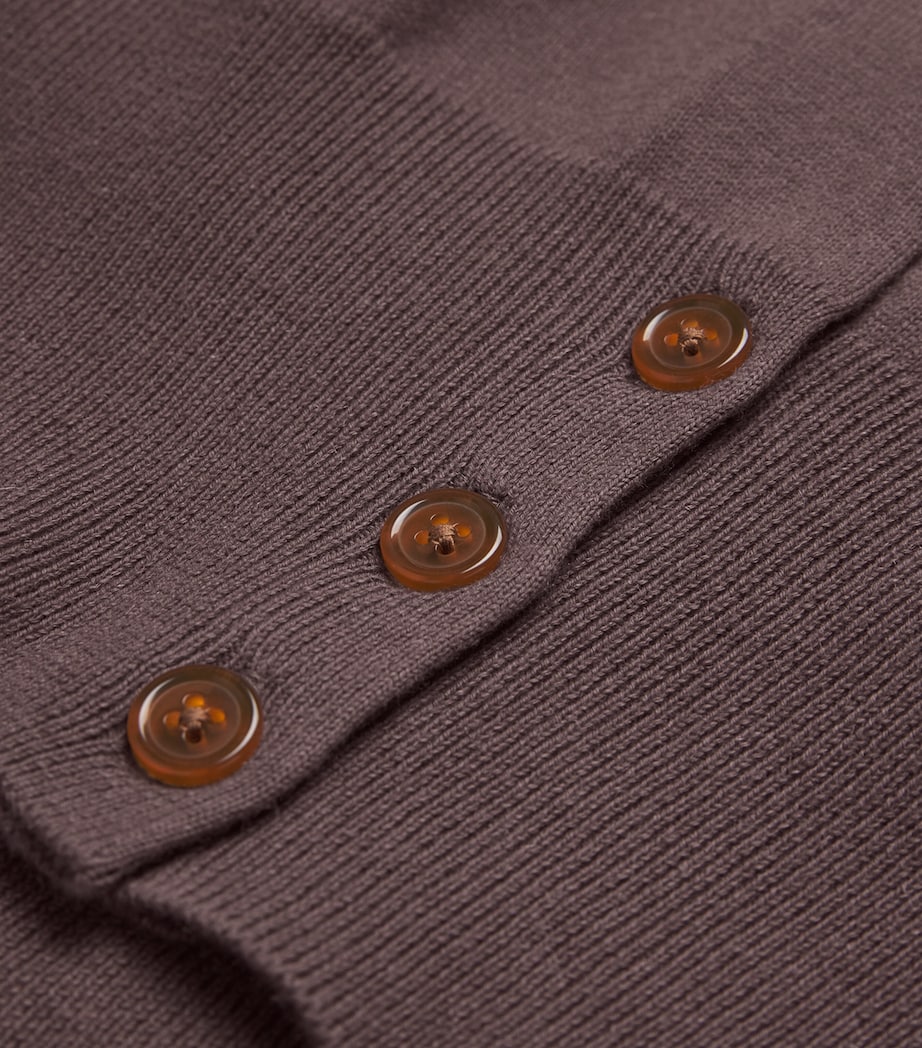 Cotton-Cashmere Bea Cropped Cardigan D408 TRUFFLE Image 5