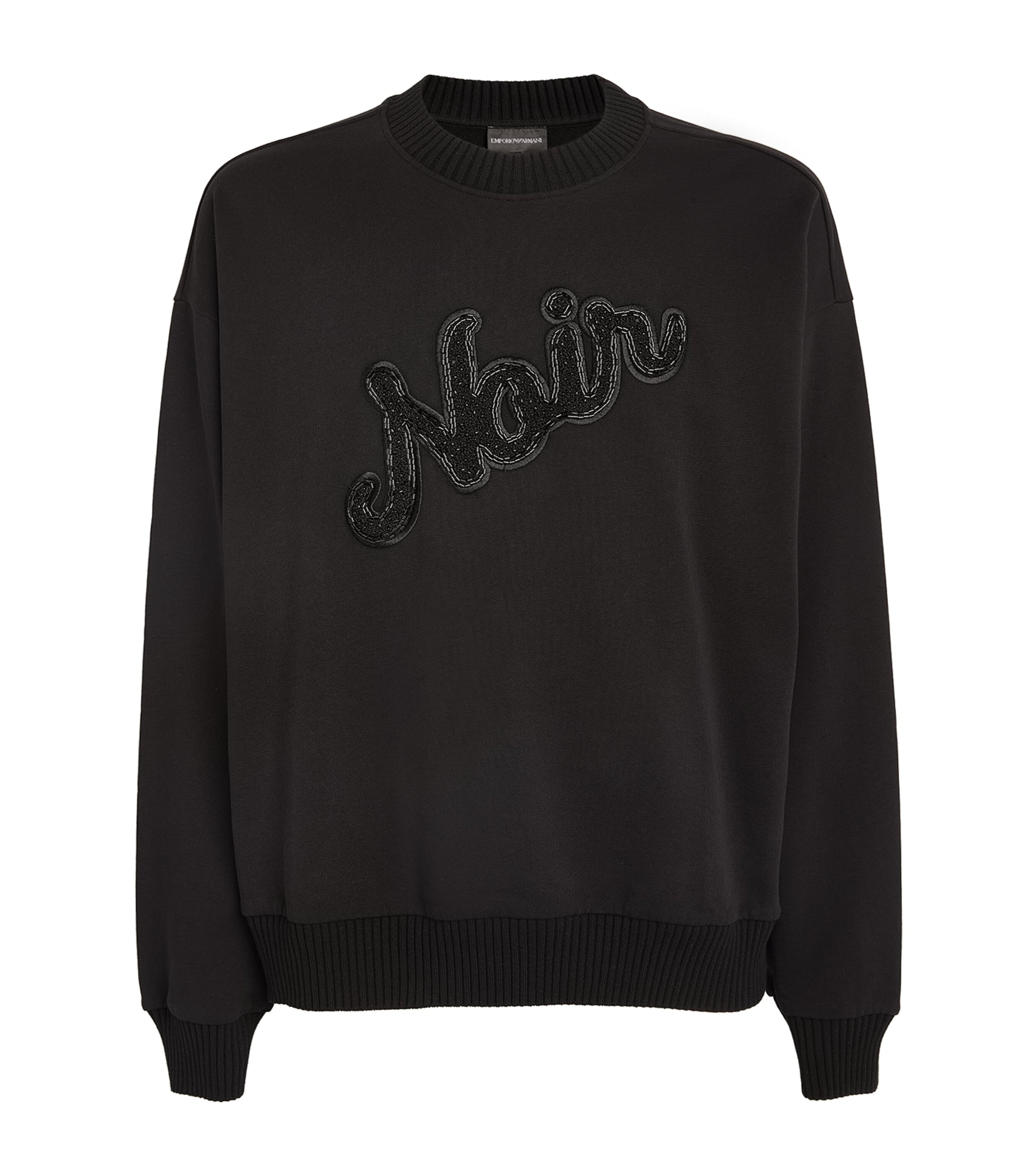 Emporio Armani Embellished Noir Sweatshirt In Black